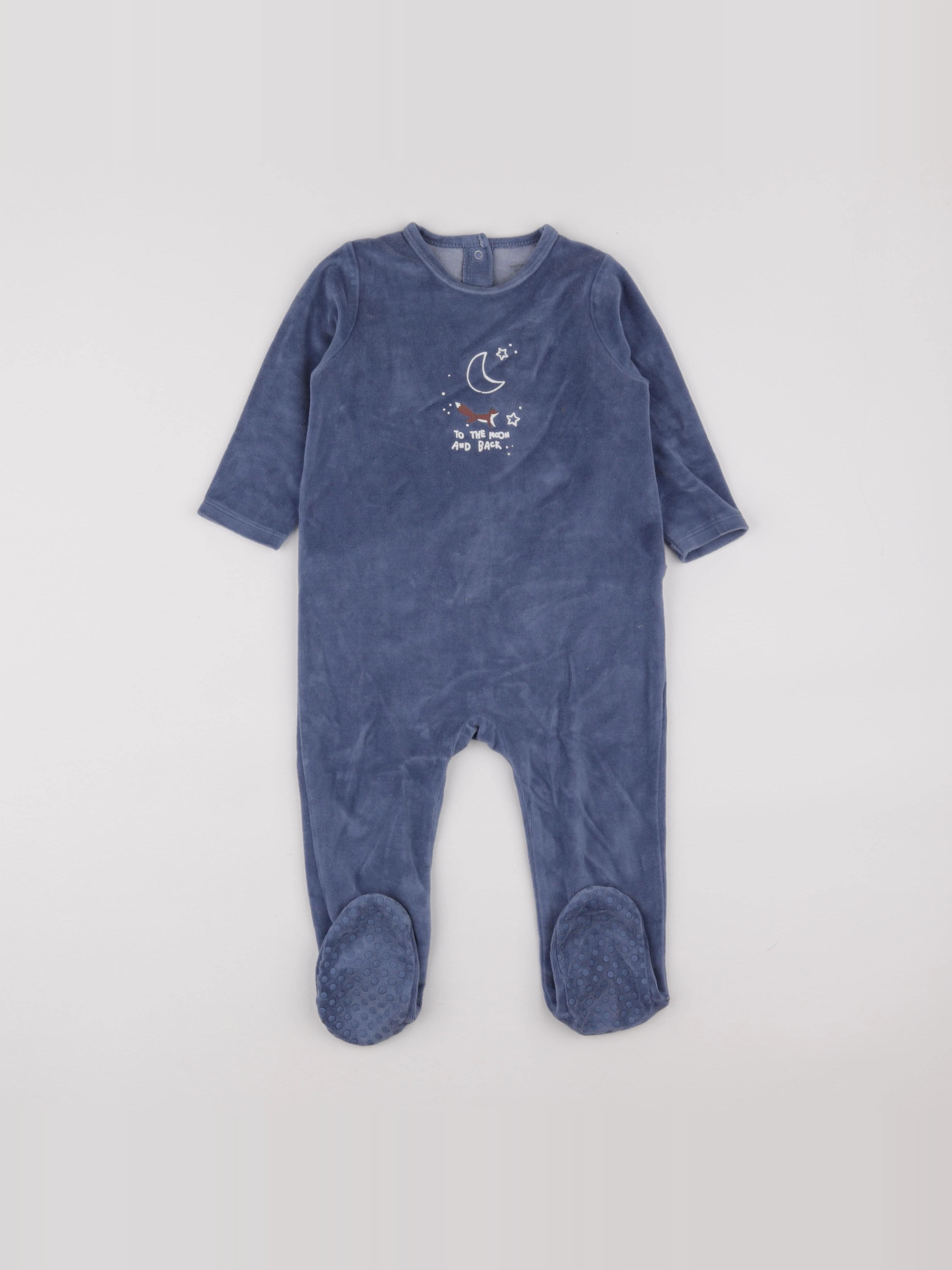 Vertbaudet - pyjama velours bleu - 2 ans