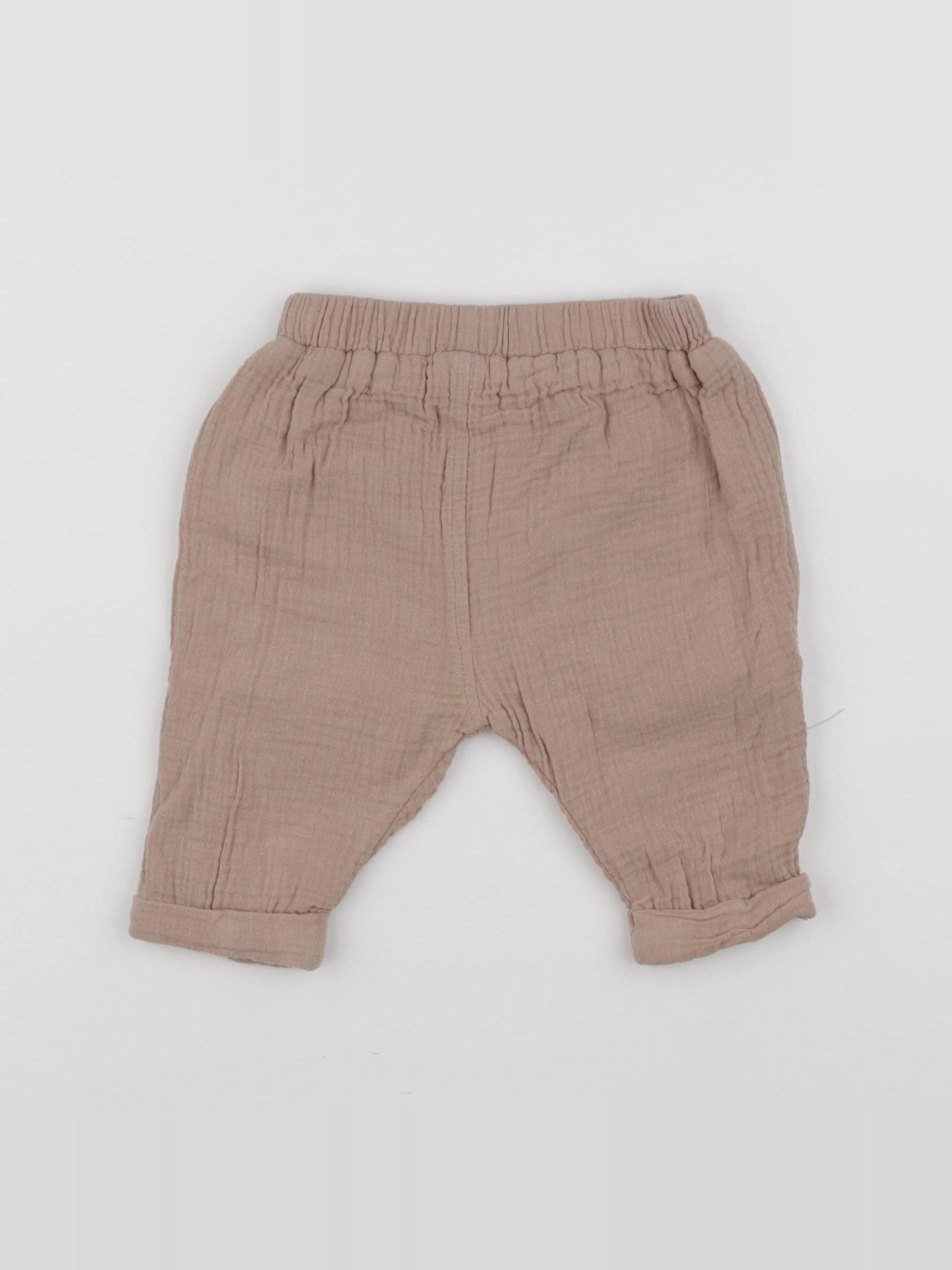 Vertbaudet - pantalon beige - 9 mois