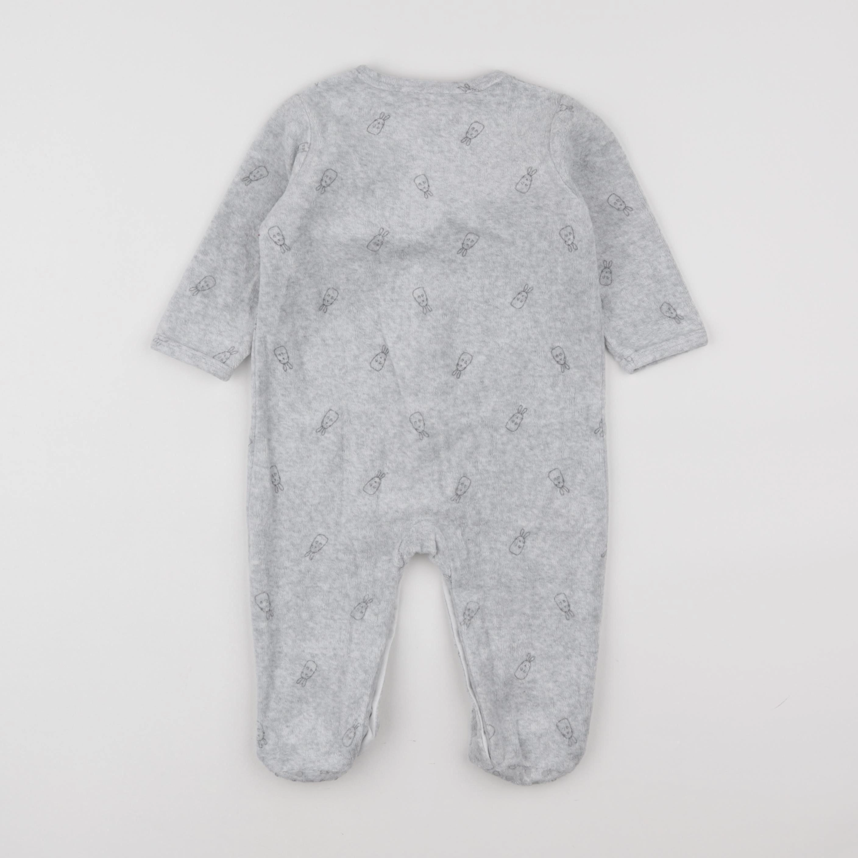 Vertbaudet - pyjama velours gris - 12 mois