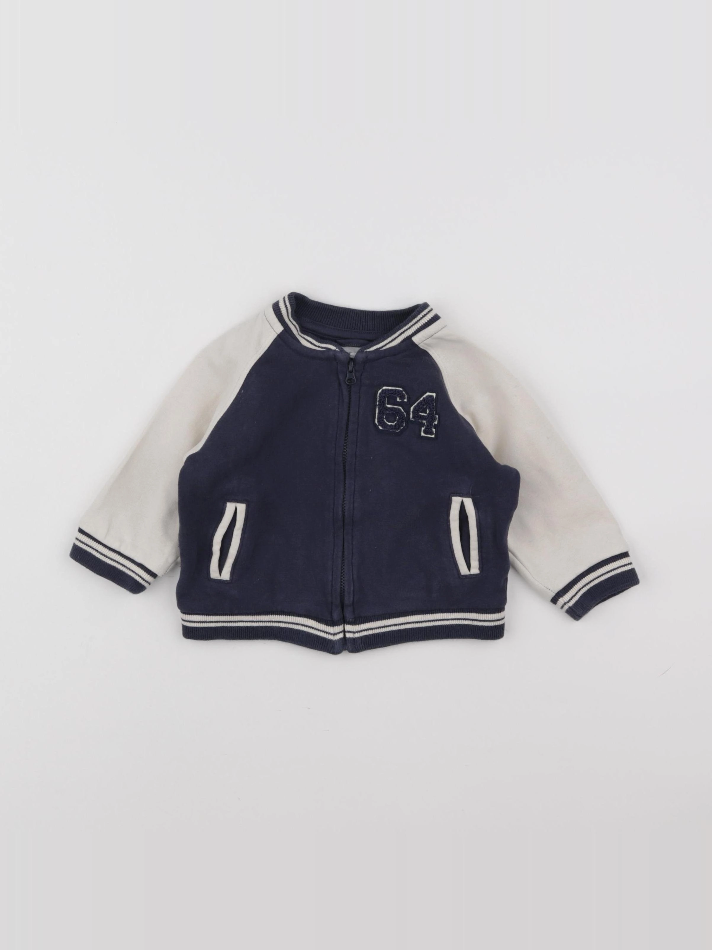 Vertbaudet - sweat bleu - 9 mois
