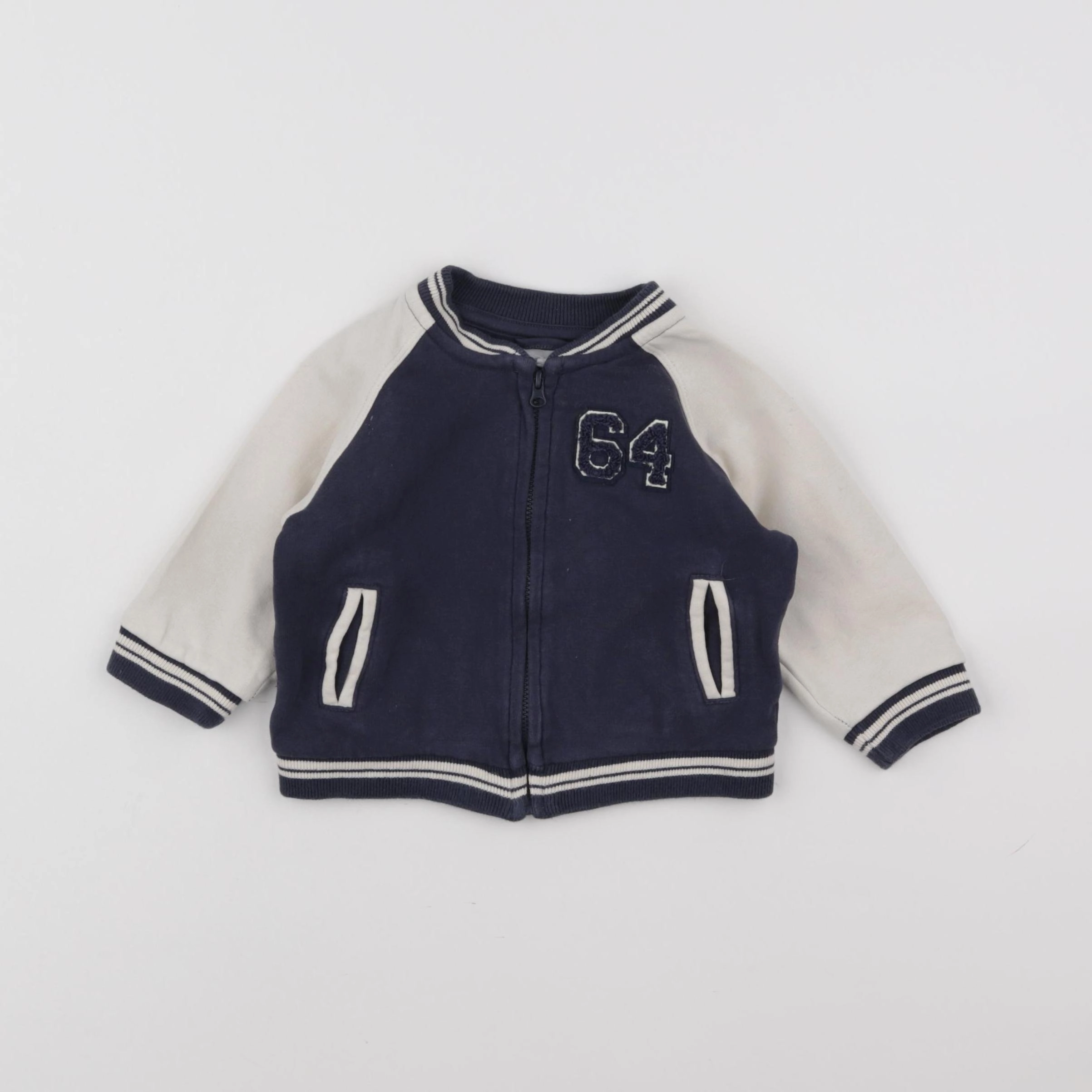 Vertbaudet - sweat bleu - 9 mois