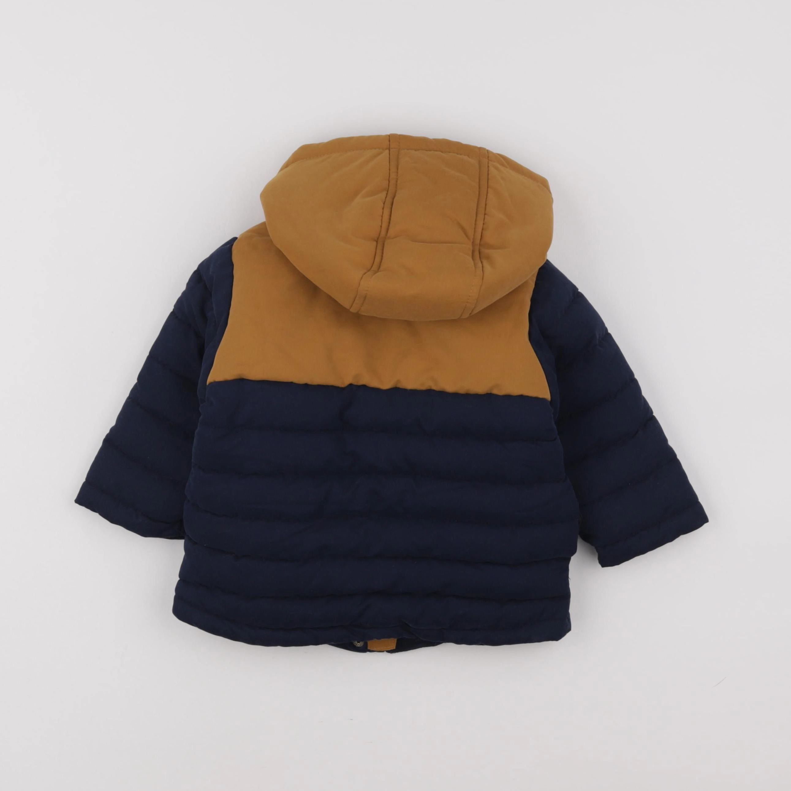 Vertbaudet - doudoune doublure amovible bleu, marron - 12 mois
