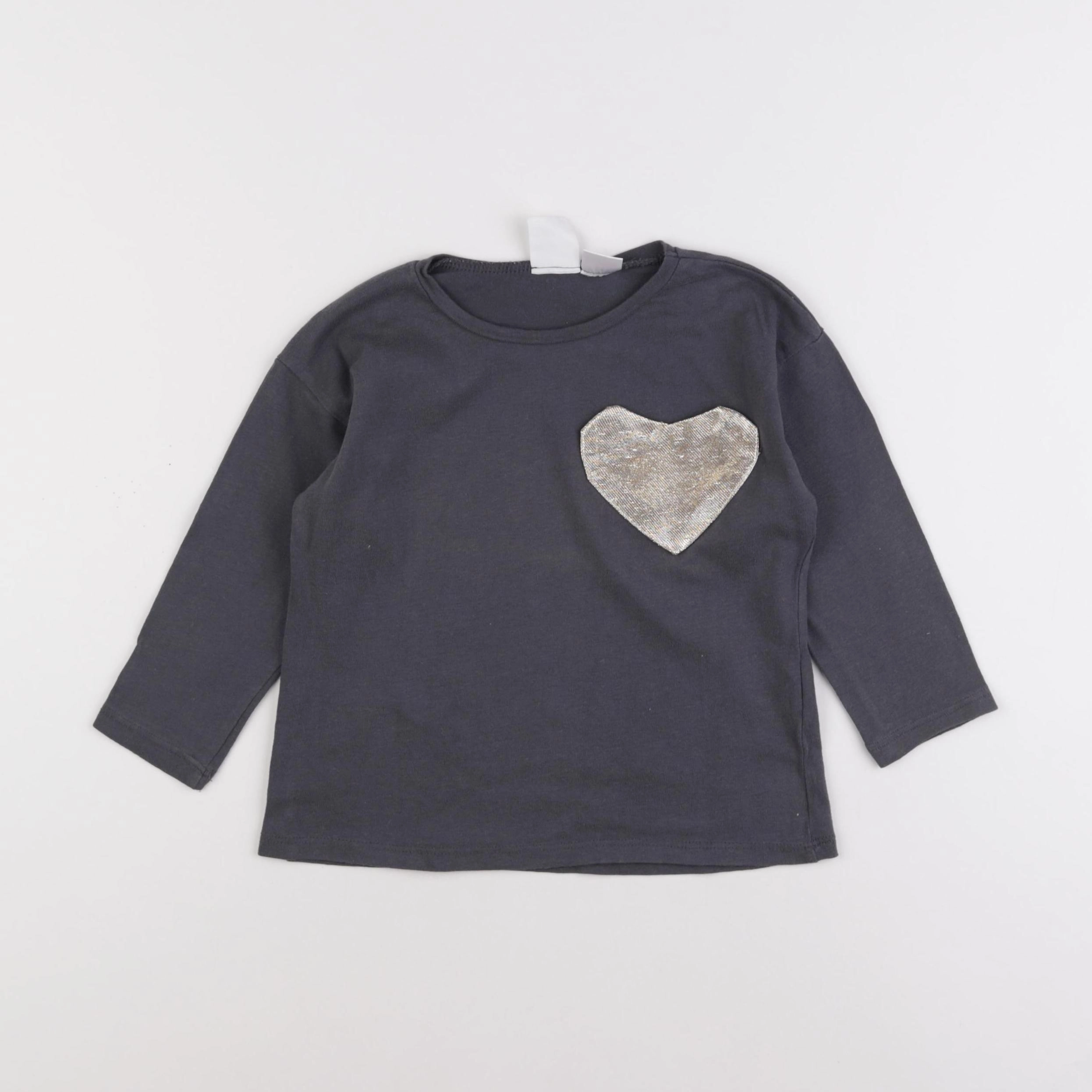 Zara - tee-shirt gris - 18/24 mois