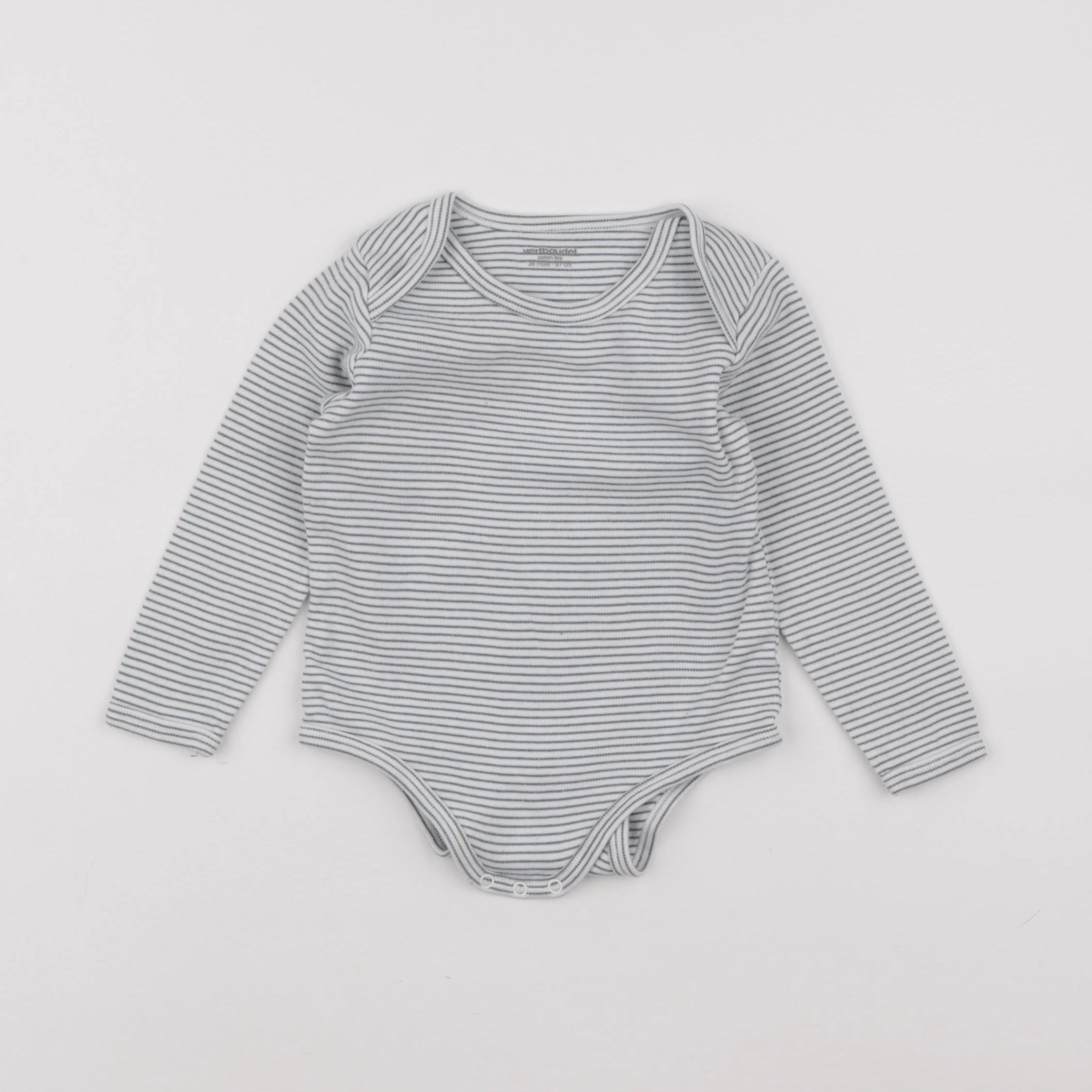 Vertbaudet - body bleu, beige - 36 mois
