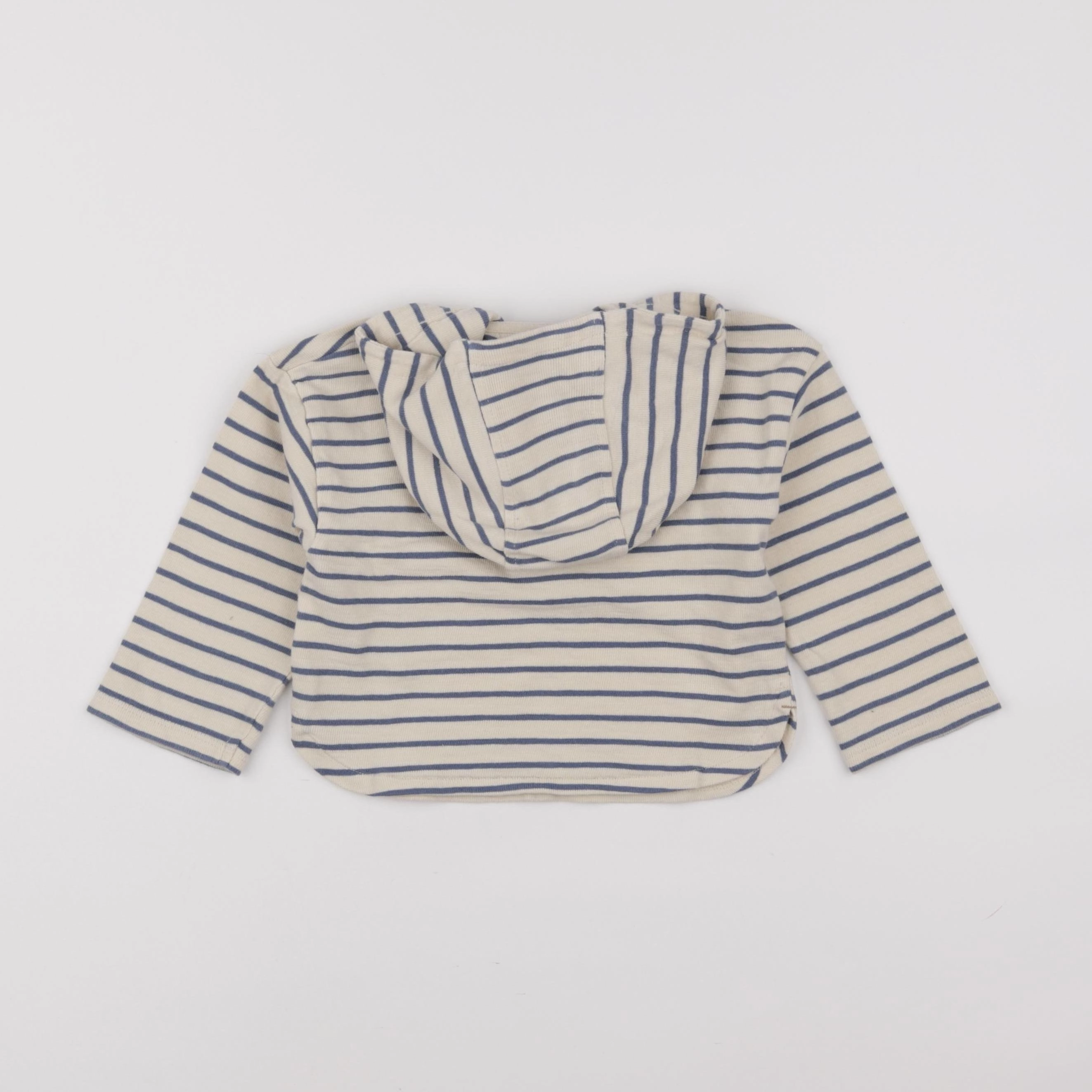 Vertbaudet - sweat beige, bleu - 24 mois