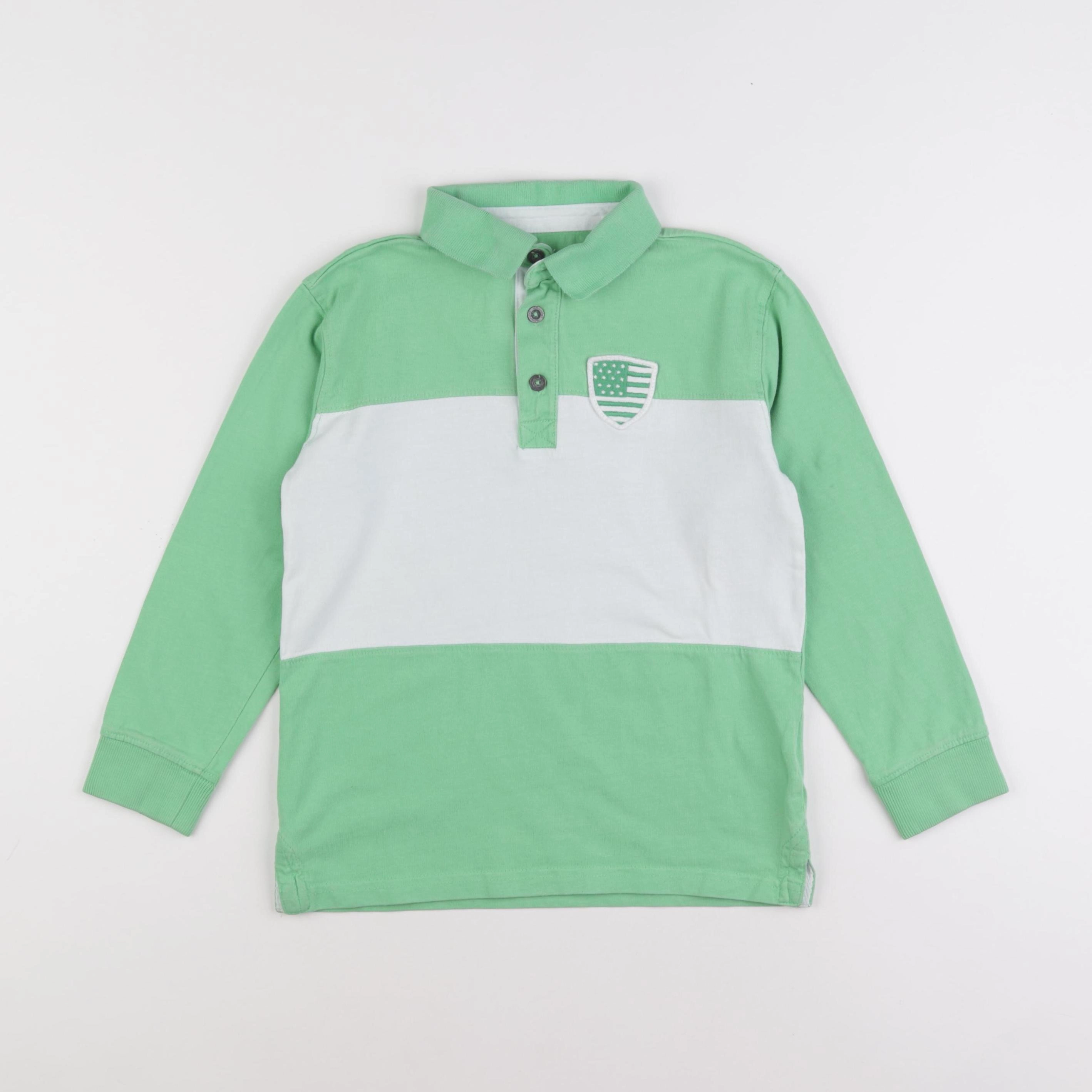 Vertbaudet - polo vert - 8 ans