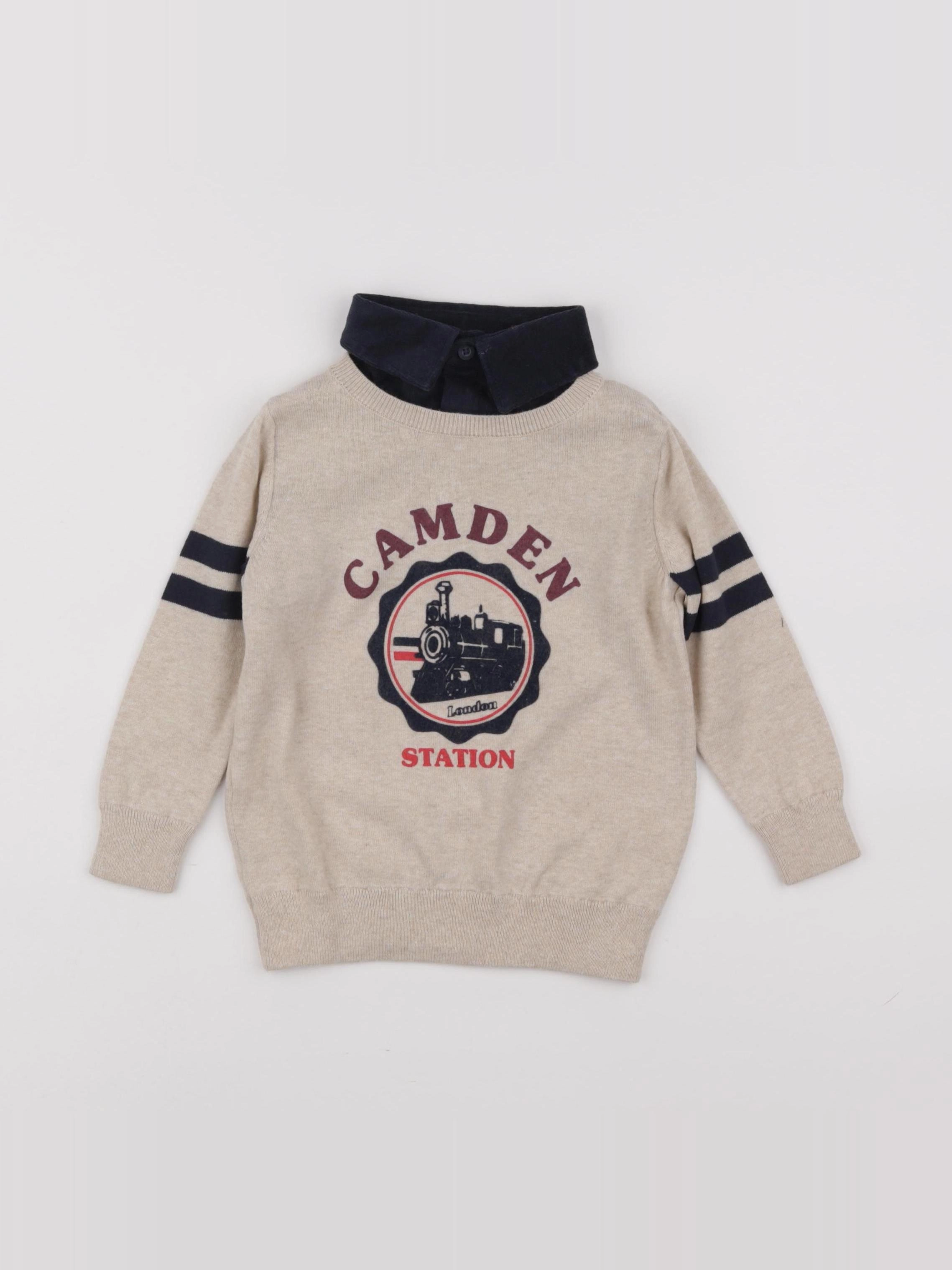 Vertbaudet - pull beige - 2 ans