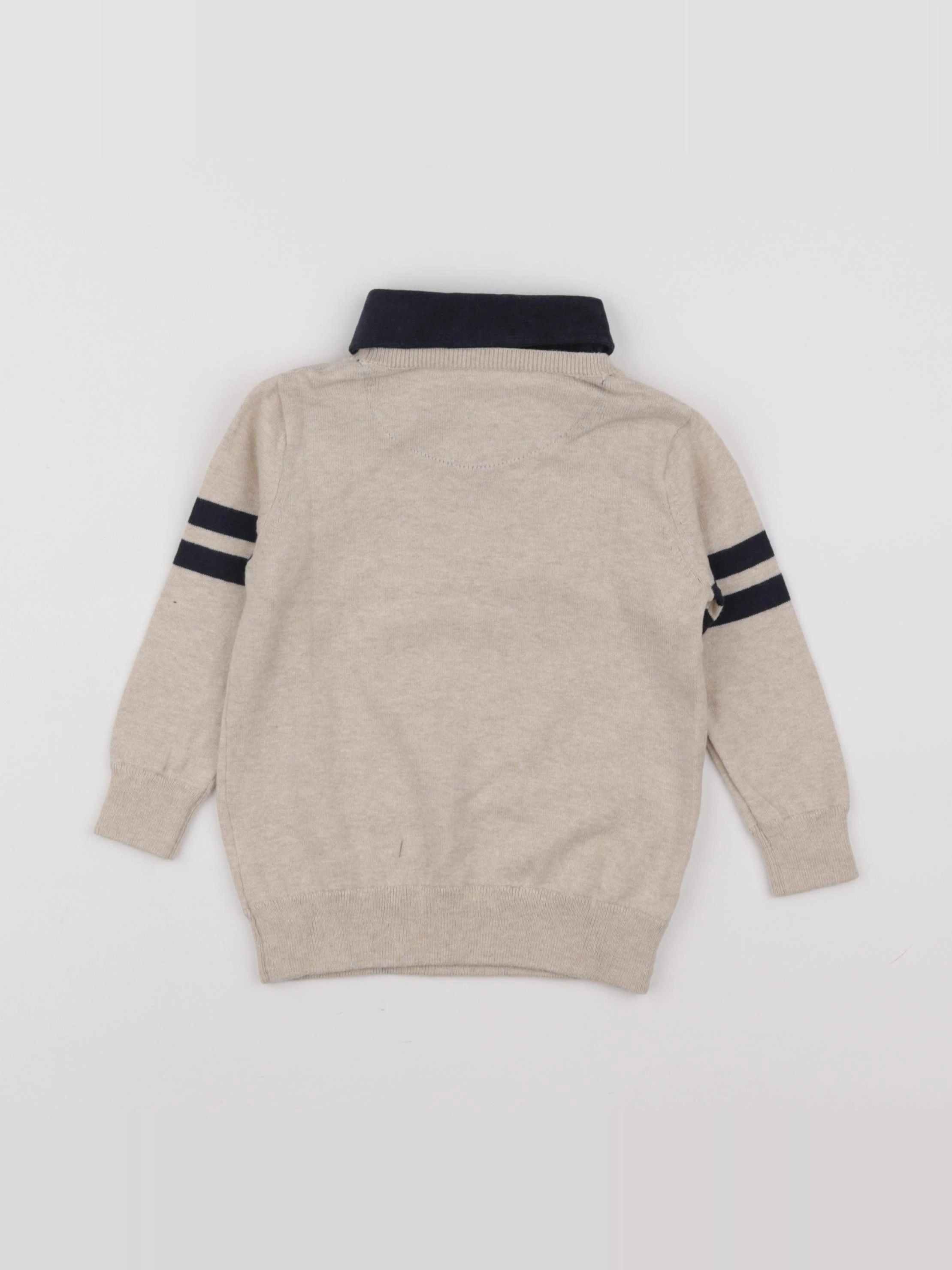 Vertbaudet - pull beige - 2 ans