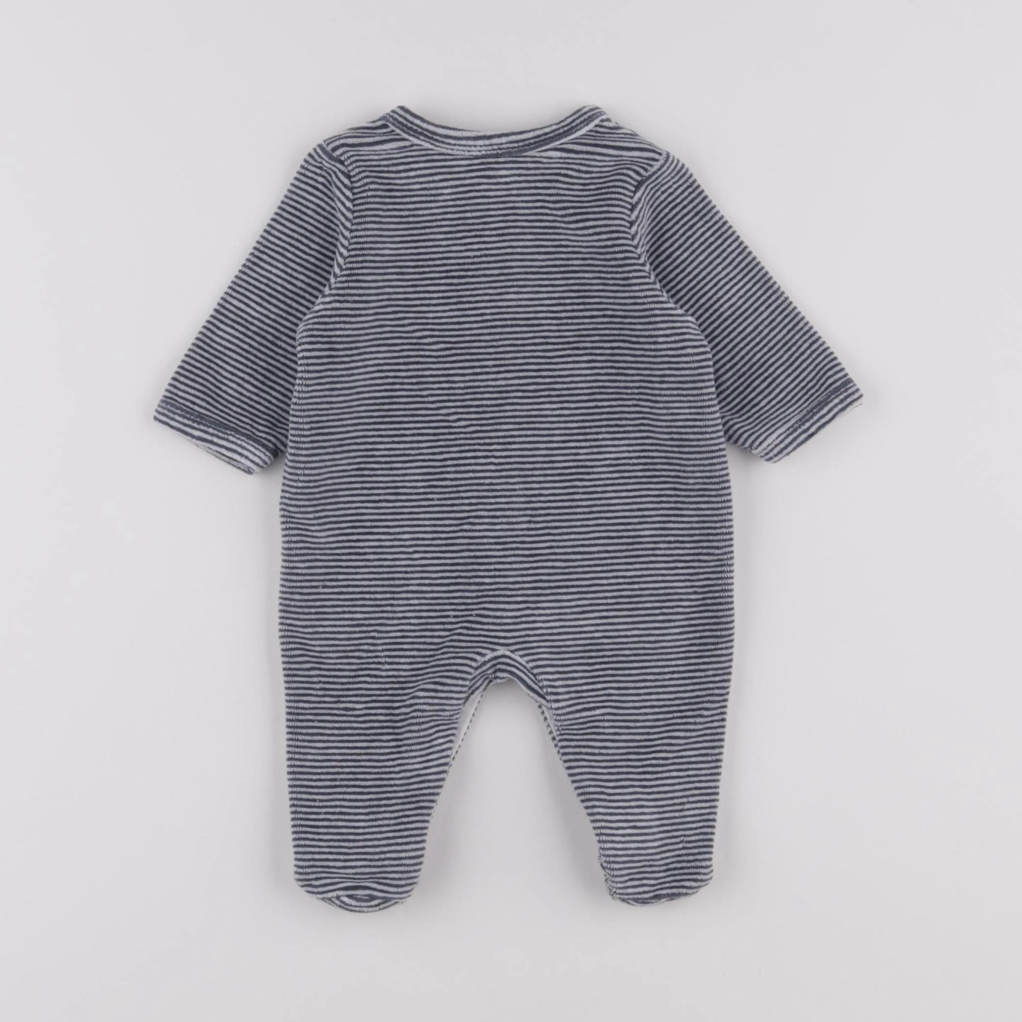 Vertbaudet - pyjama velours bleu - 0 mois