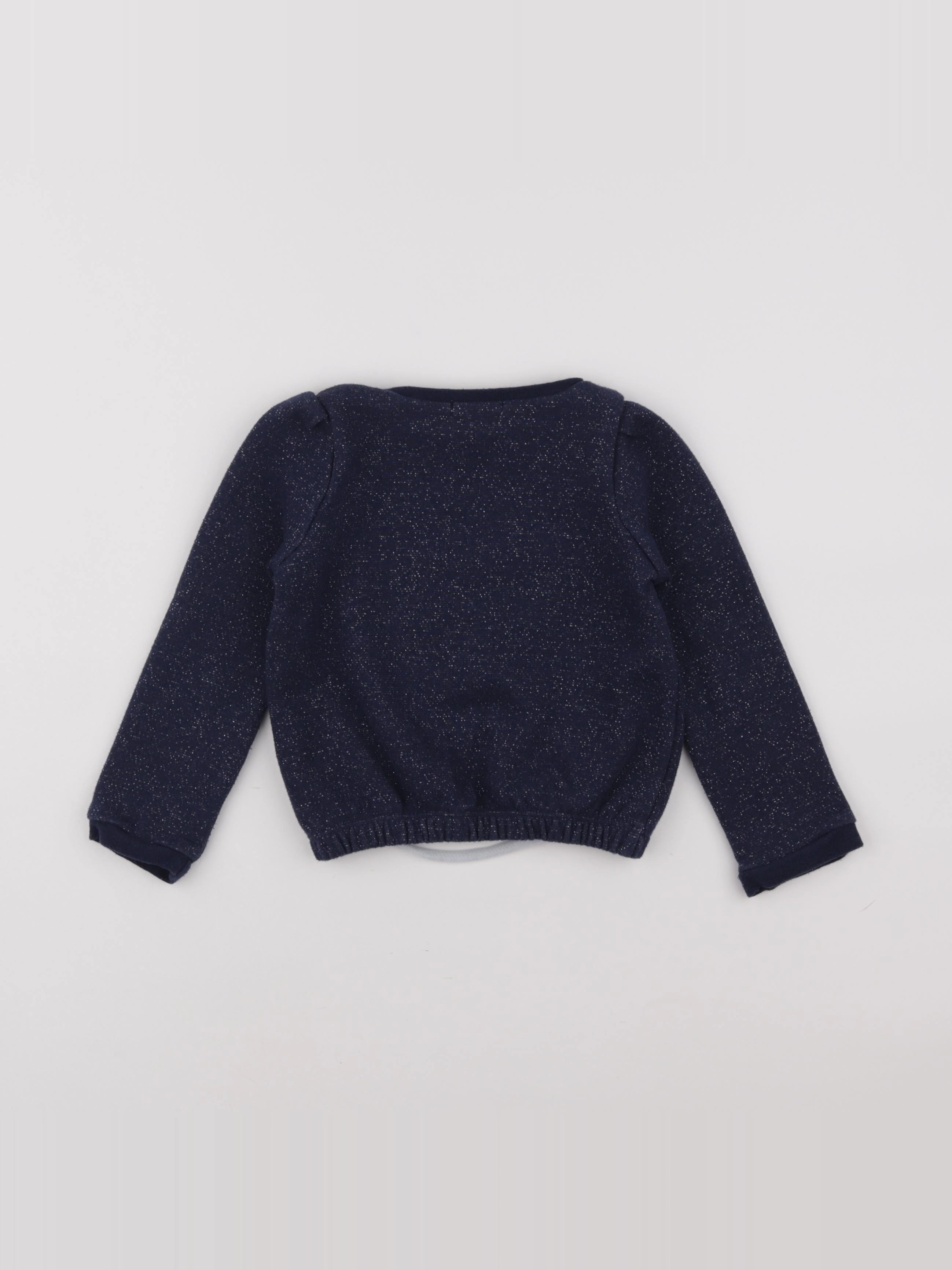 Vertbaudet - sweat bleu, argent - 4 ans