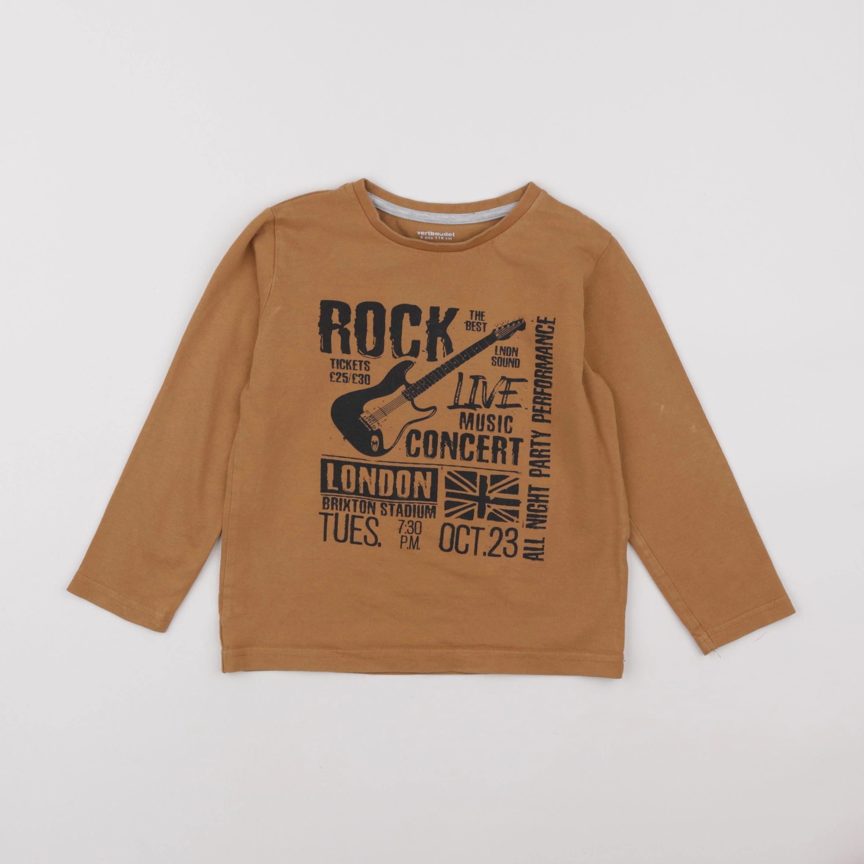 Vertbaudet - tee-shirt marron - 6 ans