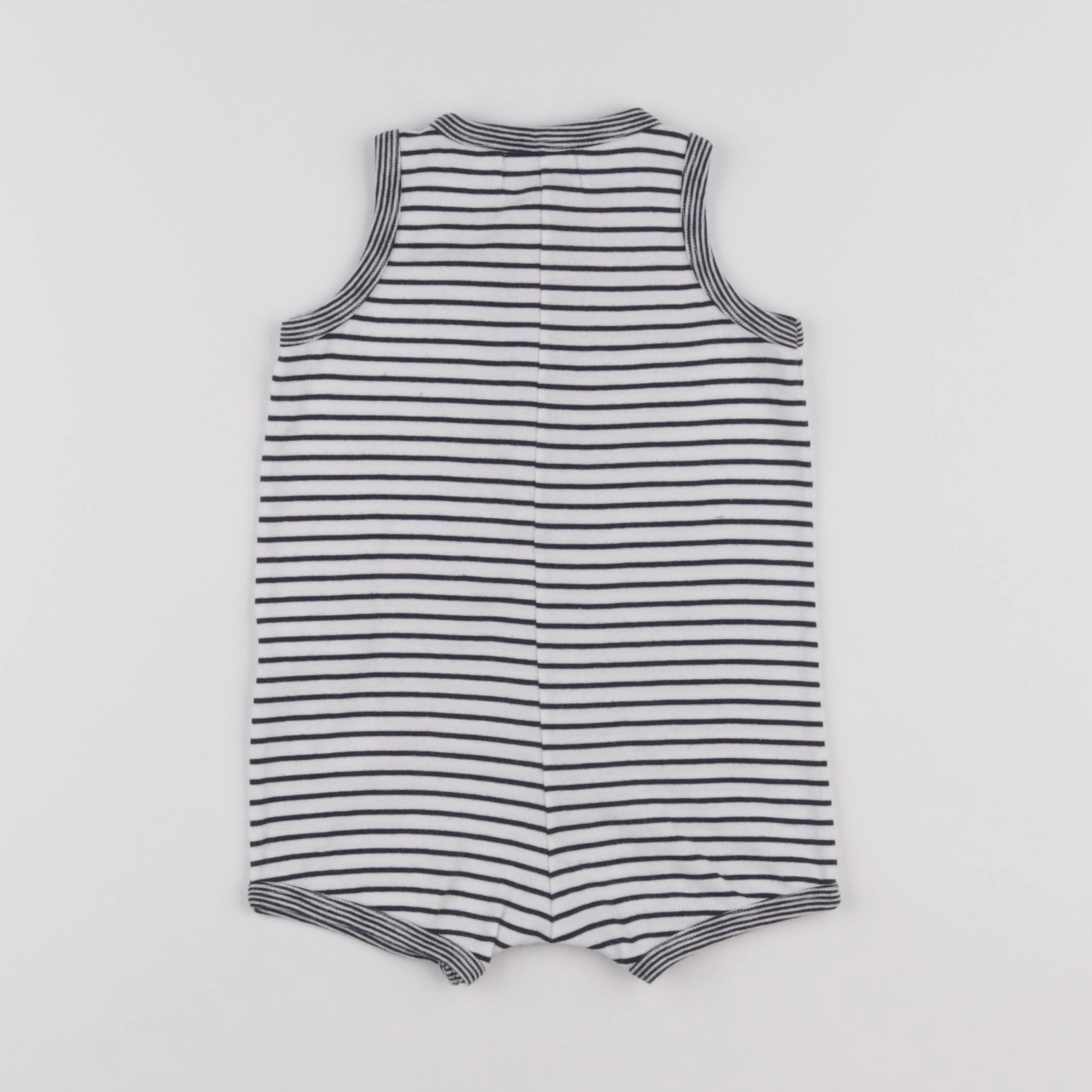 Petit Bateau - combinaison bleu, beige - 12 mois
