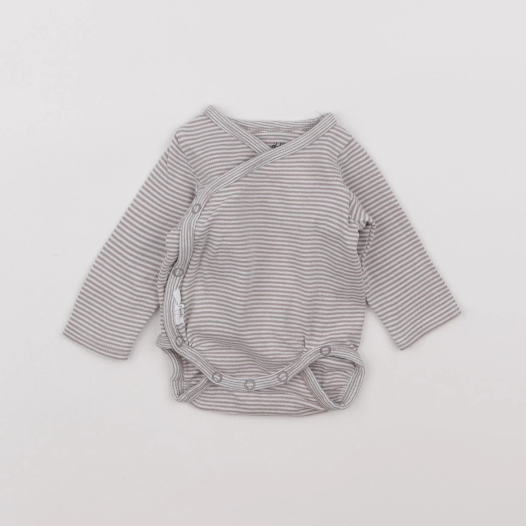 H&M - body gris - 0/1 mois