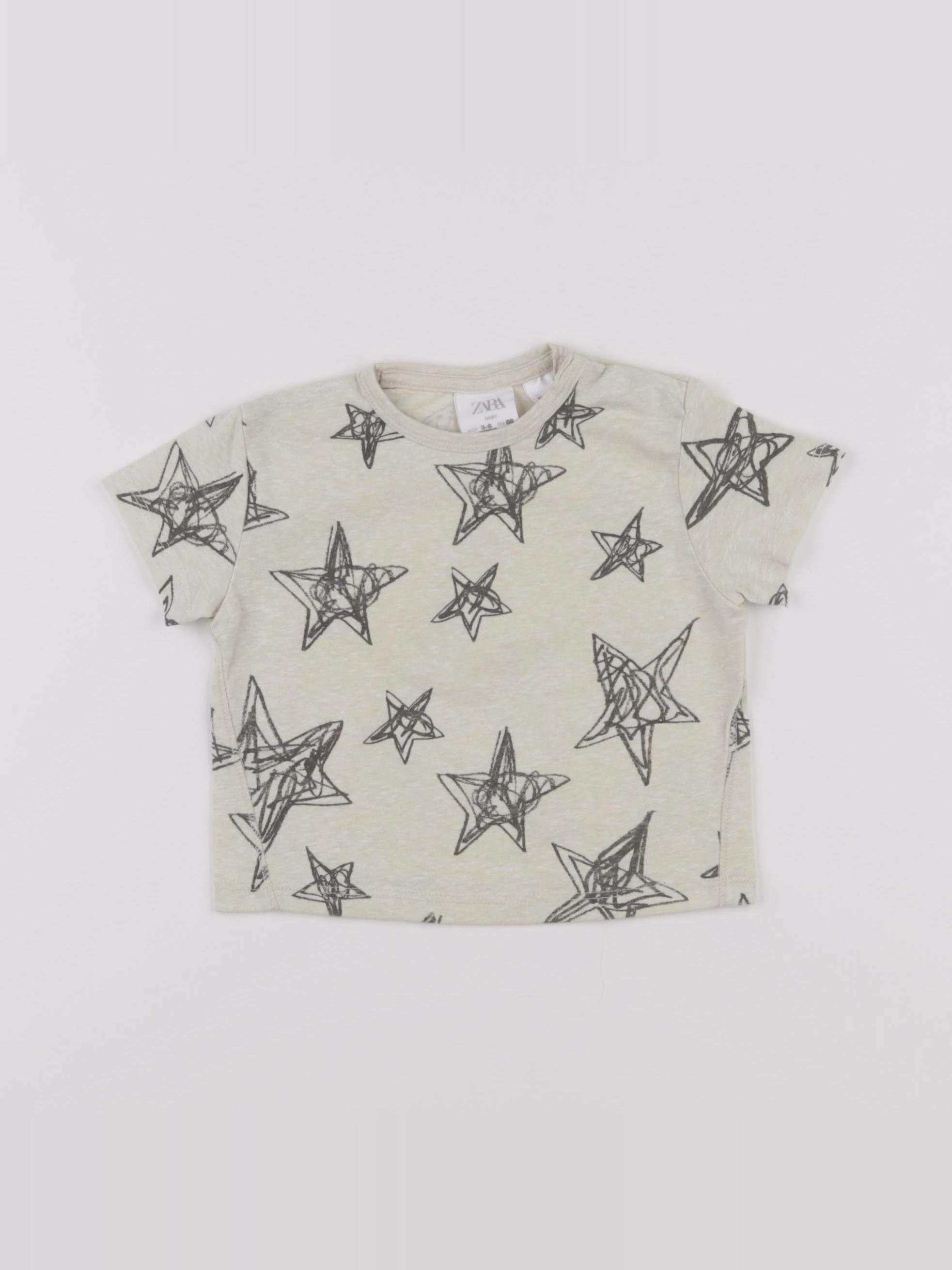 Zara - tee-shirt beige - 3/6 mois