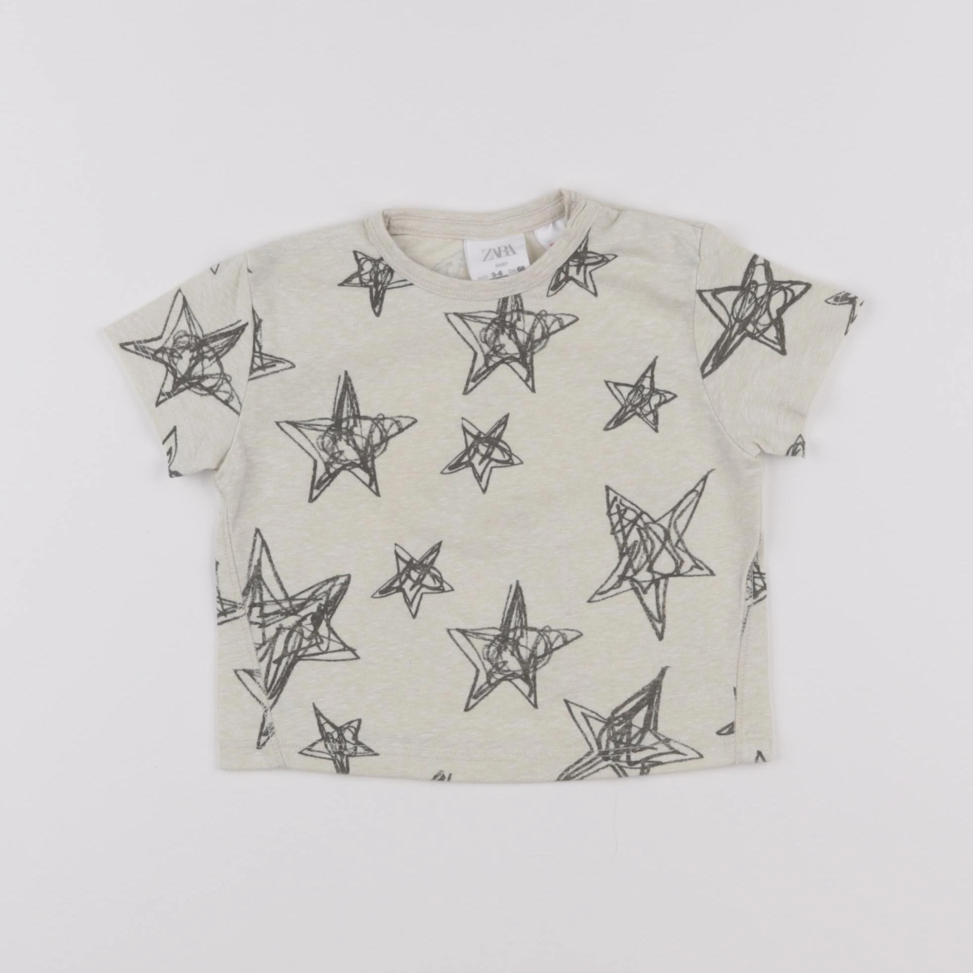 Zara - tee-shirt beige - 3/6 mois