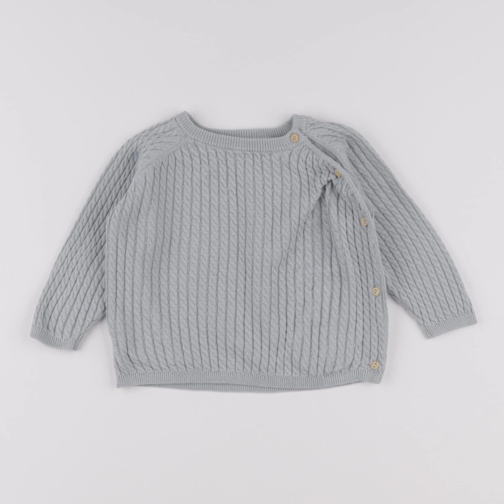 H&M - pull bleu - 3/6 mois