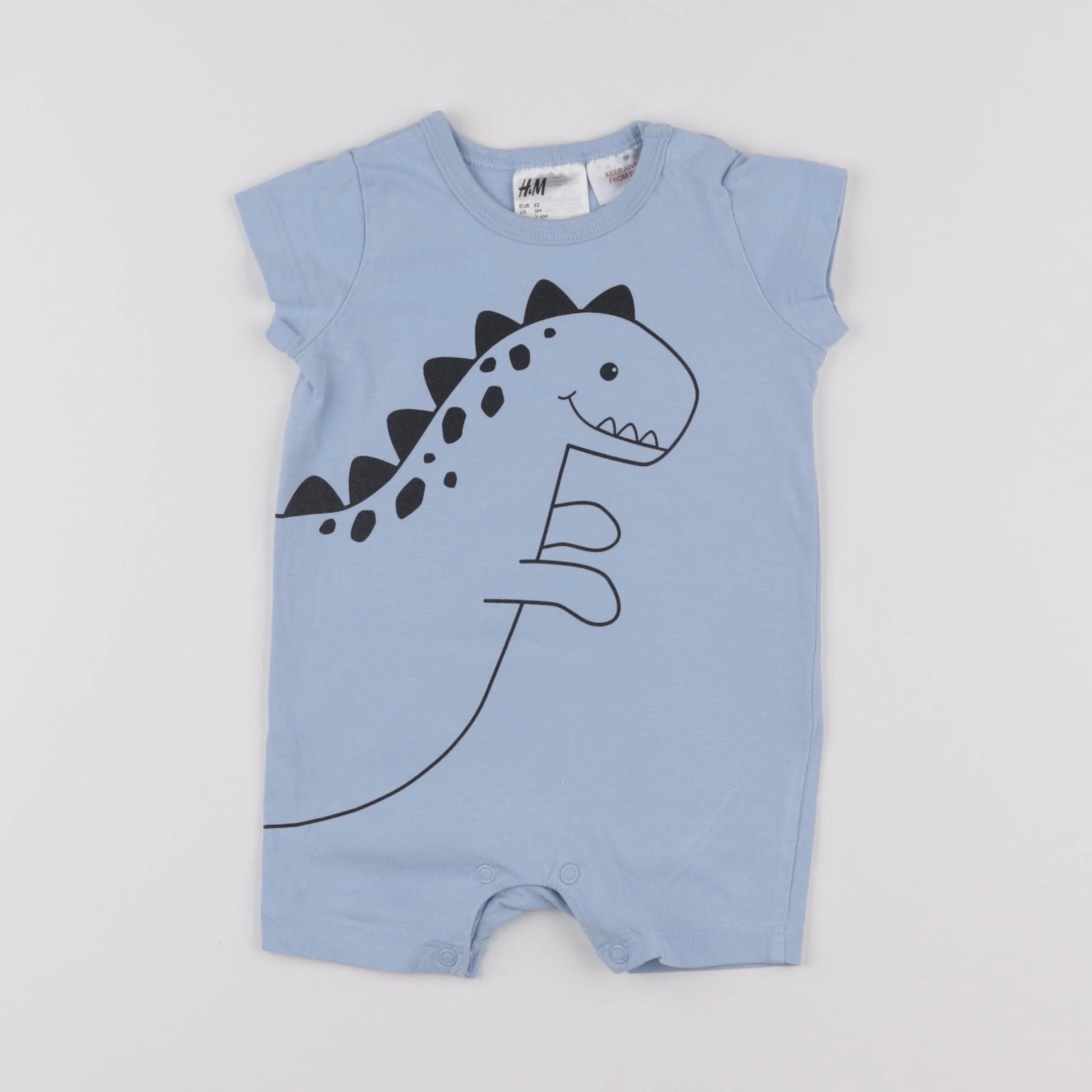 H&M - pyjama coton bleu - 3 mois