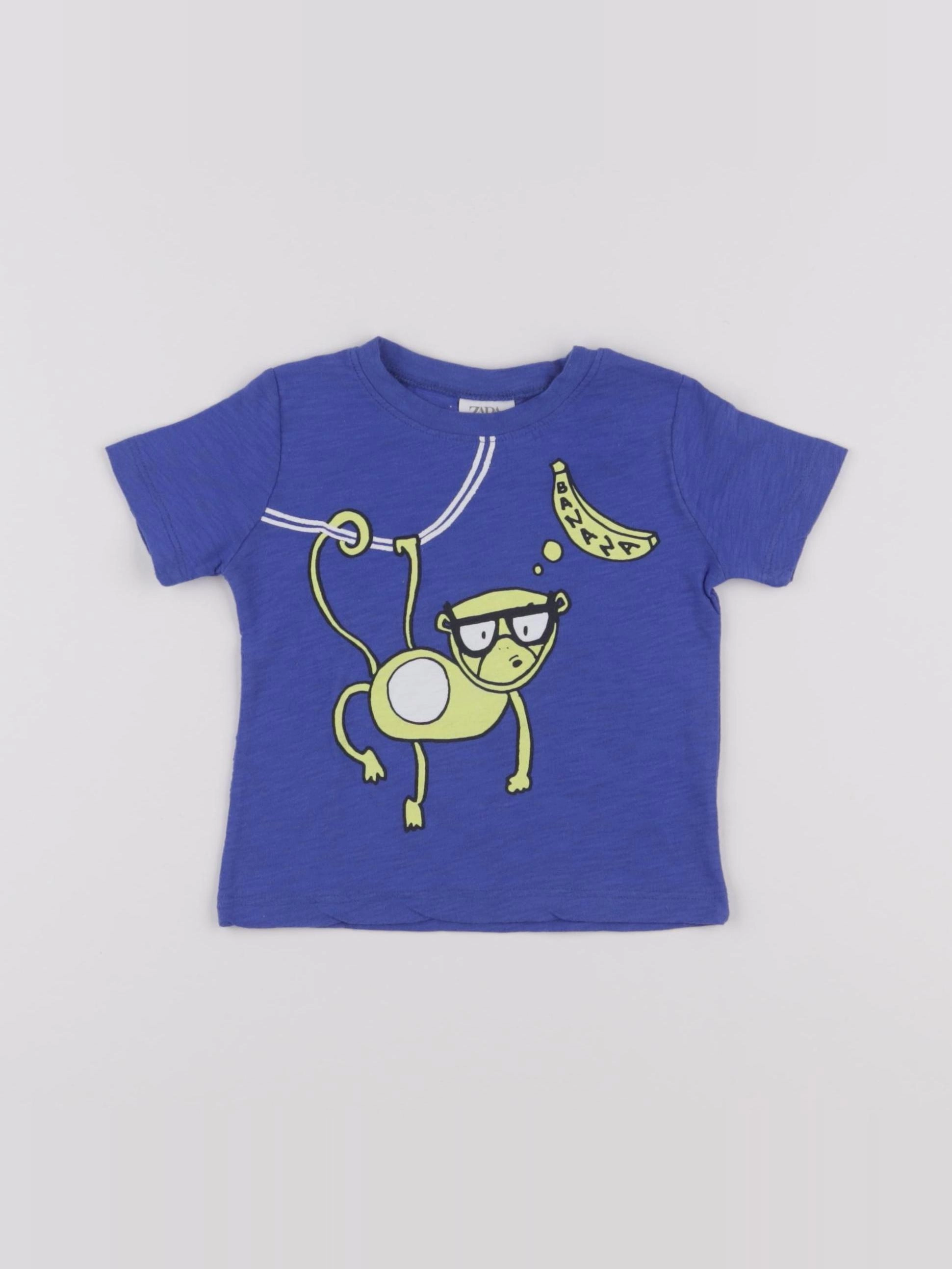 Zara - tee-shirt bleu, jaune - 3/6 mois