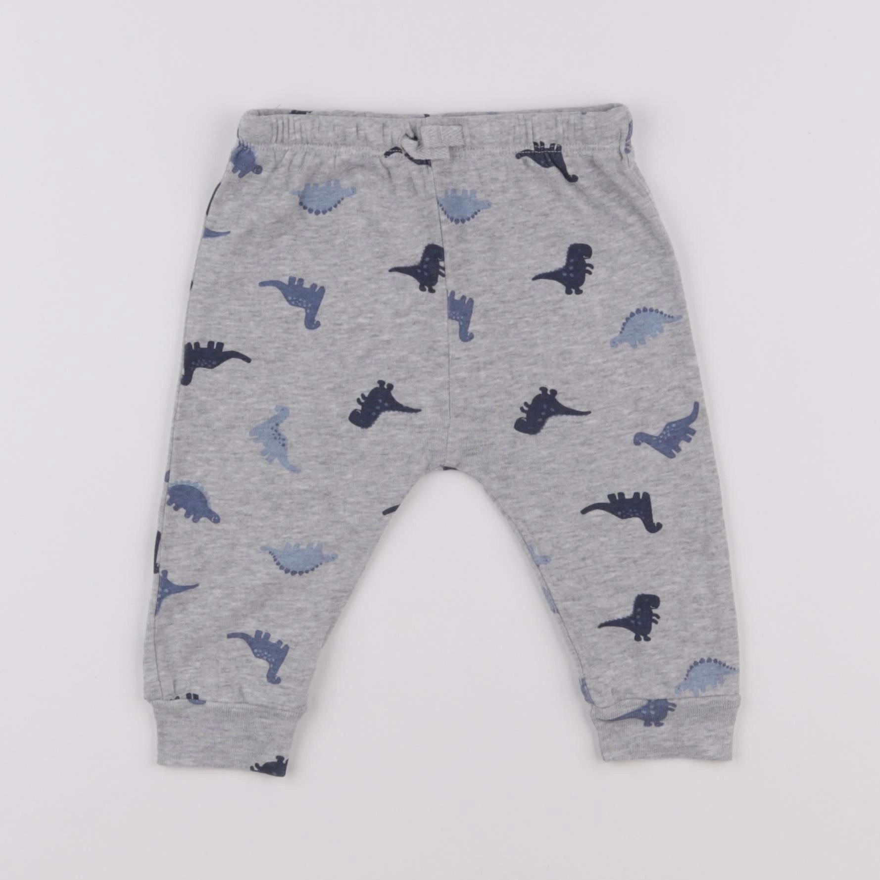 H&M - pantalon bleu, gris - 3/6 mois