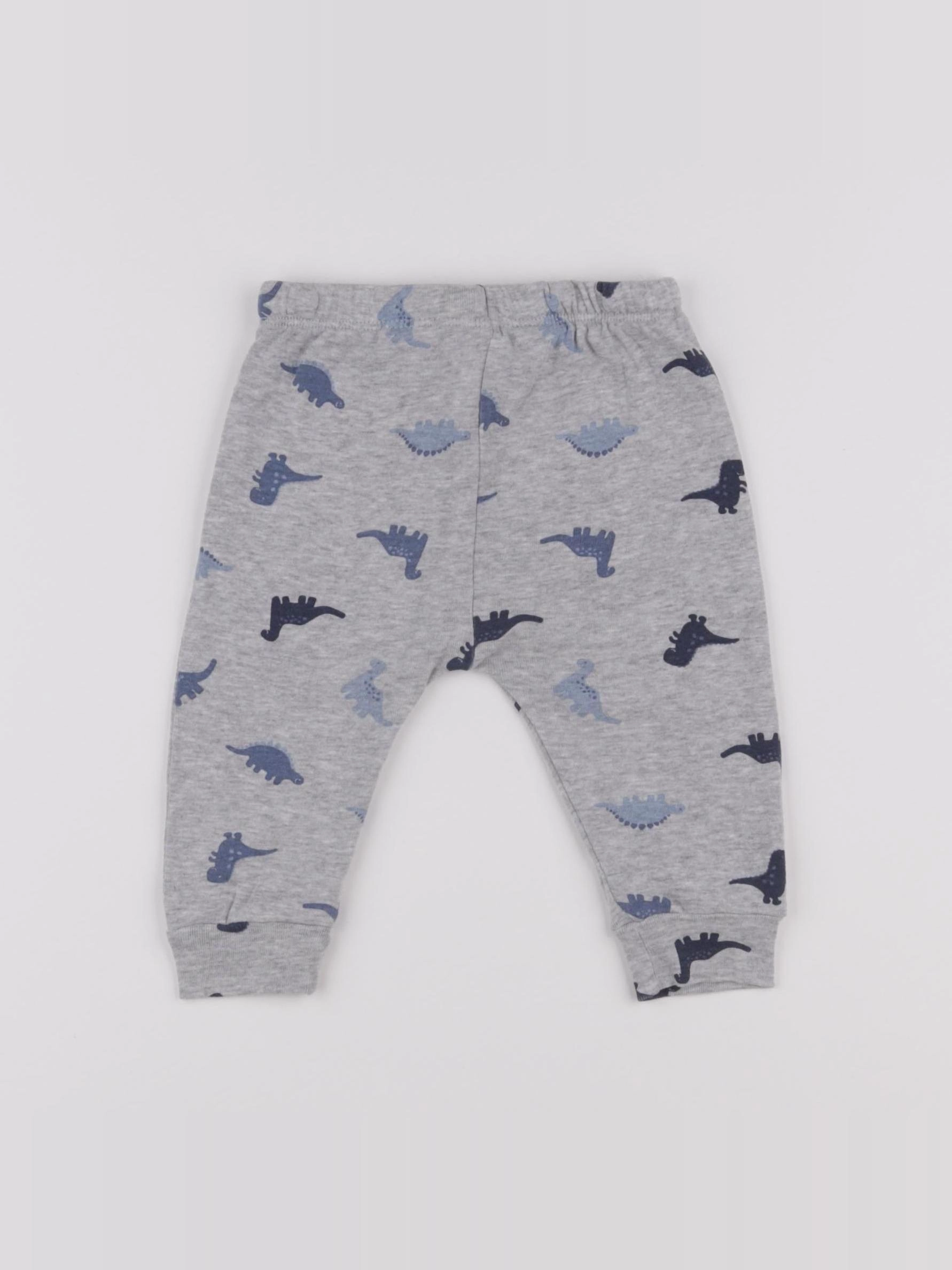 H&M - pantalon bleu, gris - 3/6 mois