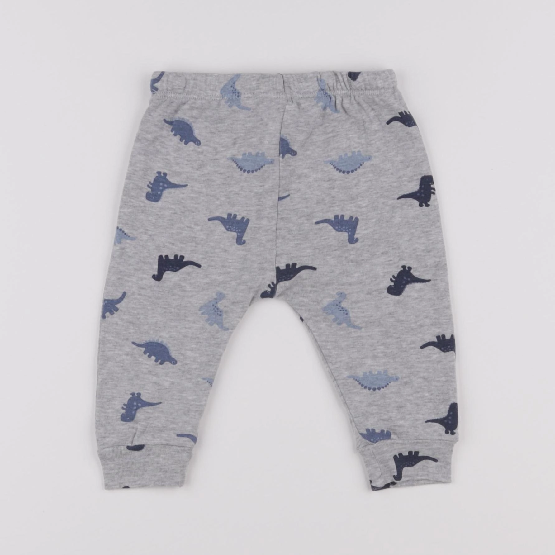 H&M - pantalon bleu, gris - 3/6 mois