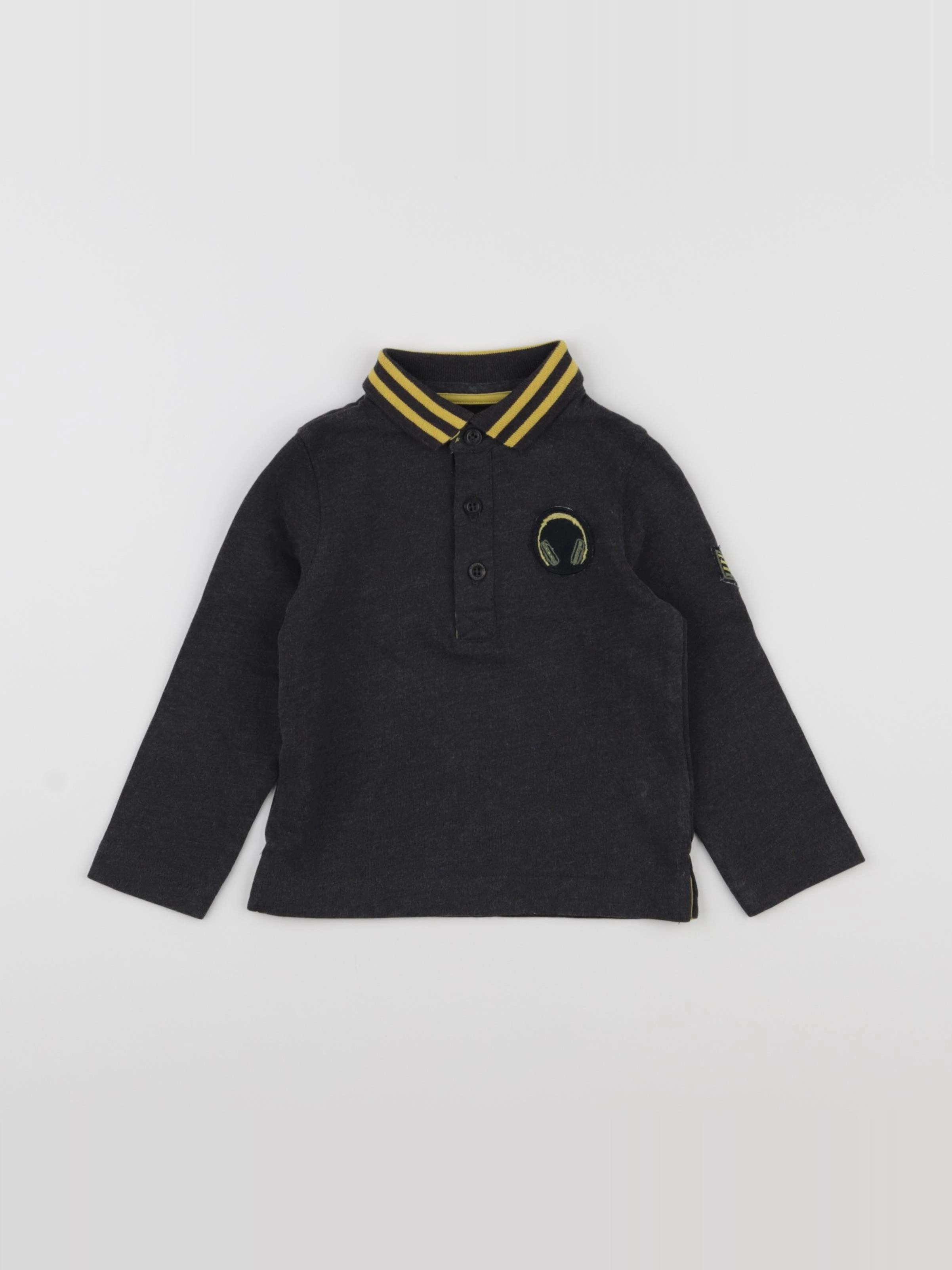 Vertbaudet - polo gris - 2 ans