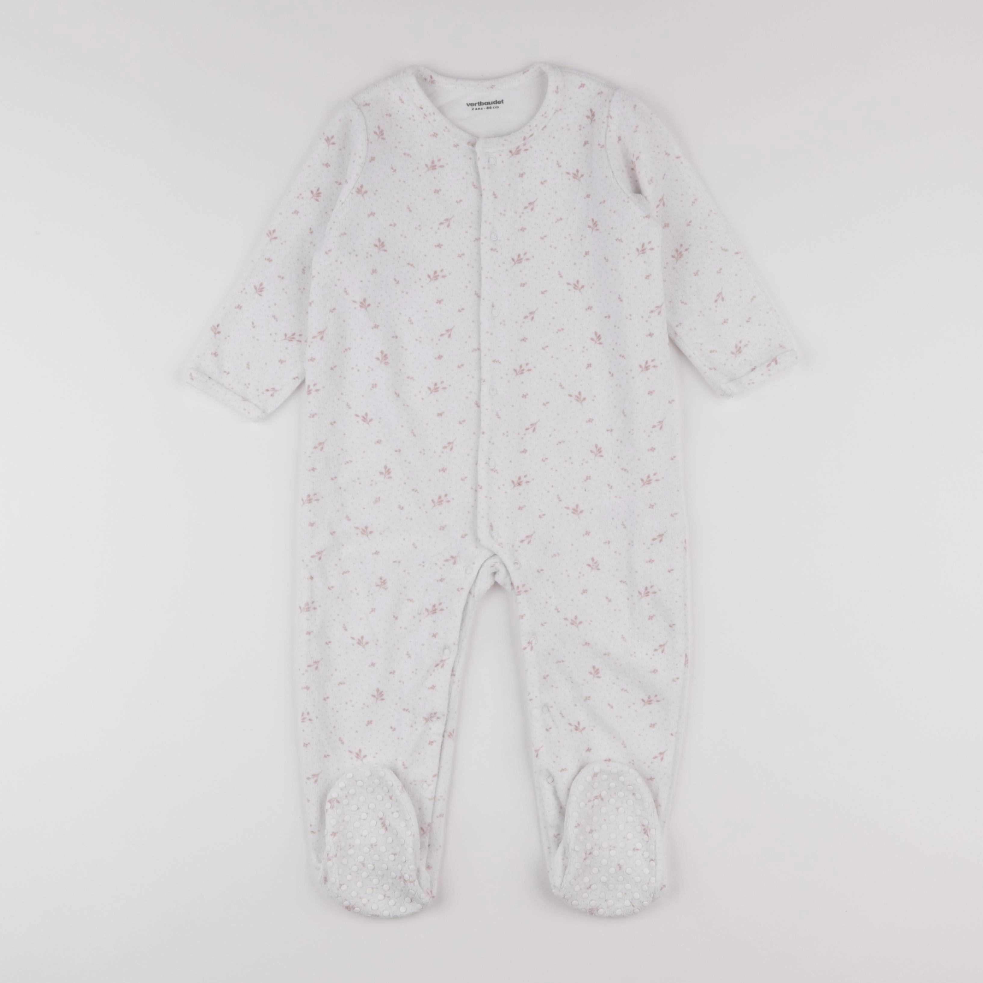 Vertbaudet - pyjama velours blanc - 2 ans