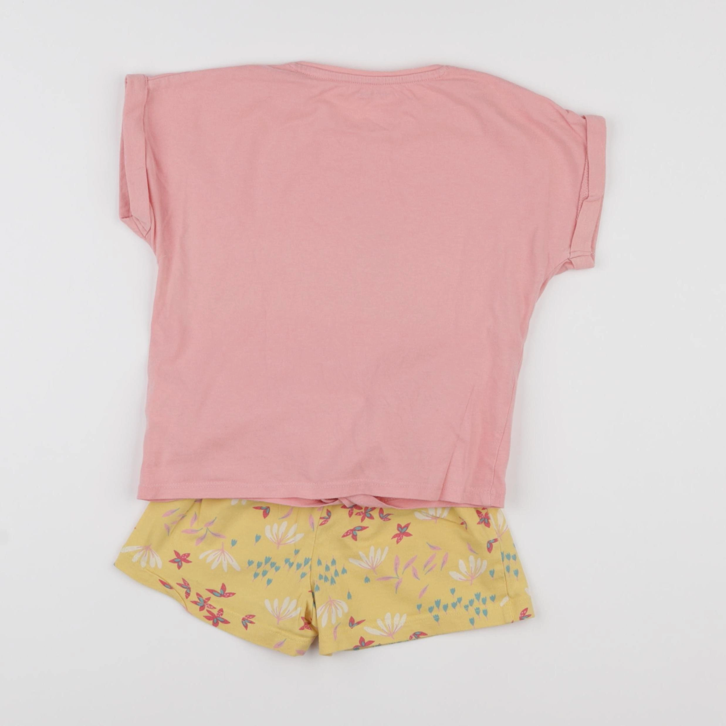 Vertbaudet - pyjama coton rose, jaune - 5 ans