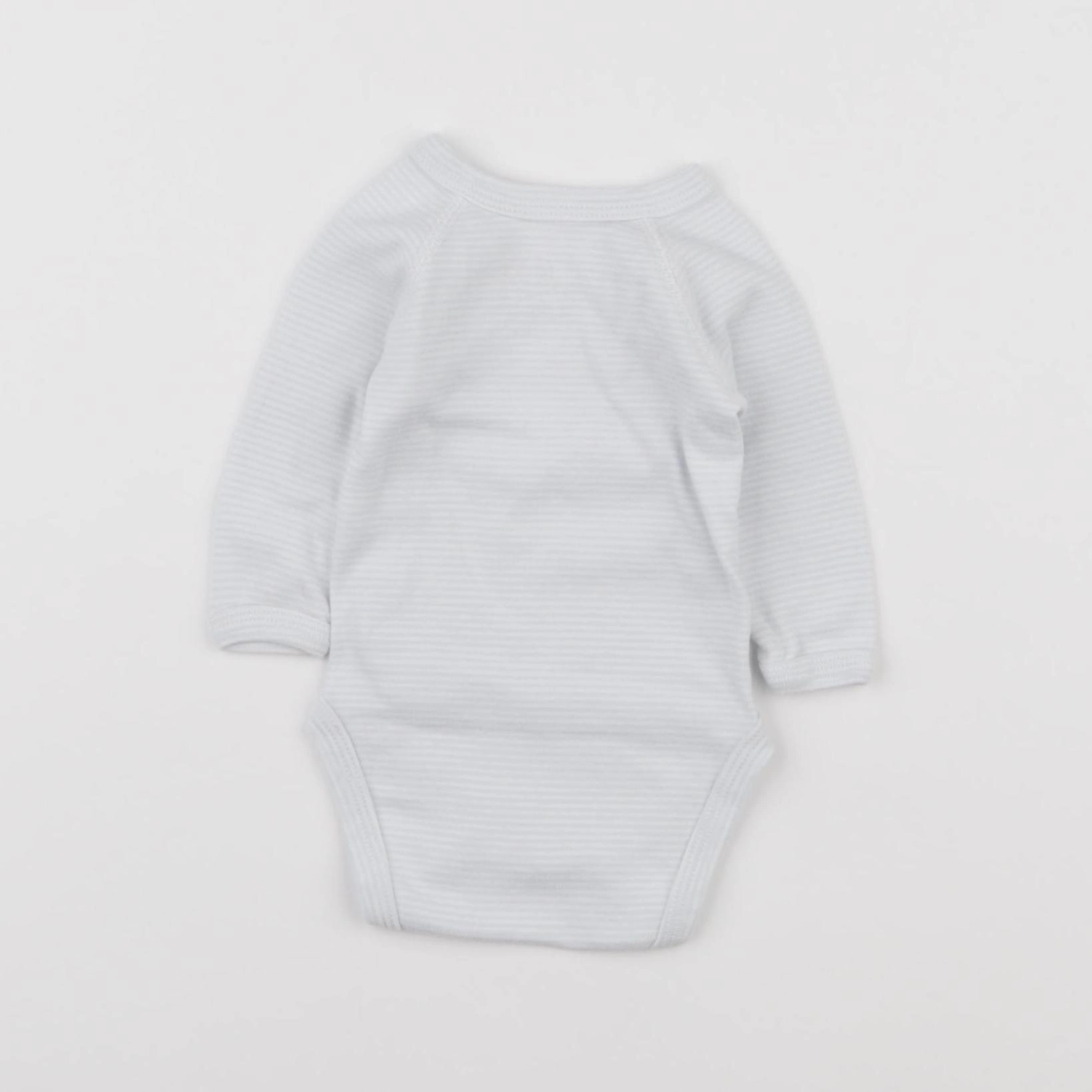 Petit Bateau - body blanc, bleu - 1 mois