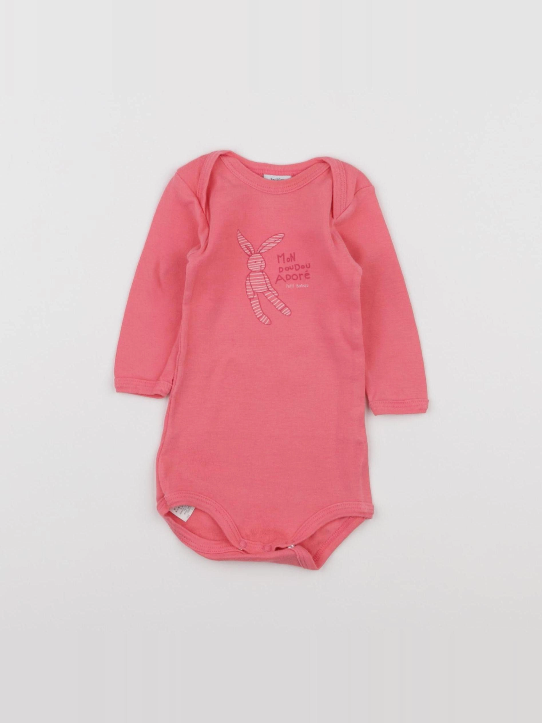 Petit Bateau - body rose - 3 mois