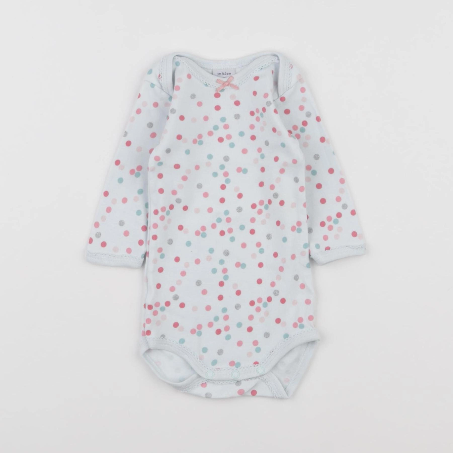 Petit Bateau - body rose, bleu - 3 mois