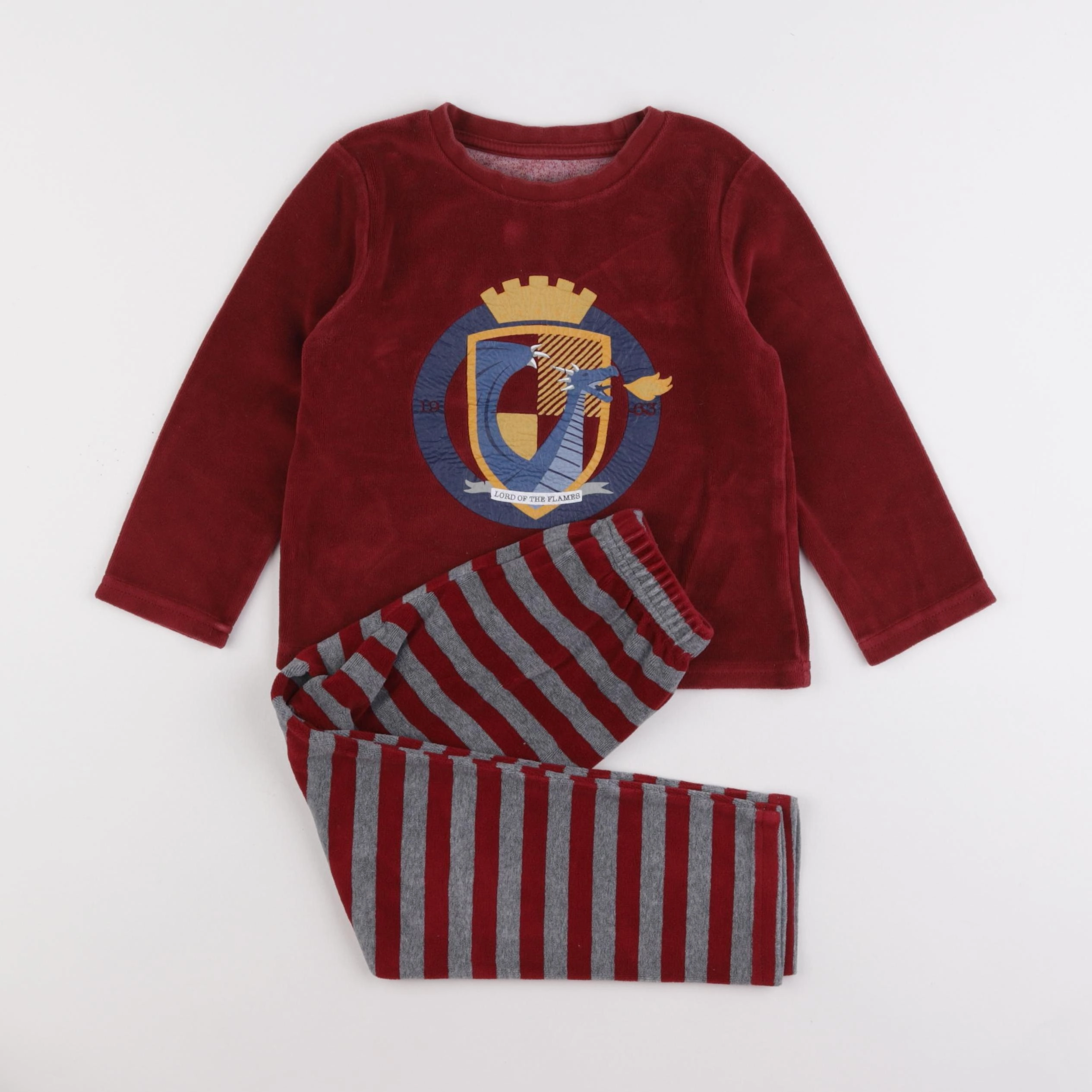 Vertbaudet - pyjama velours rouge - 4 ans