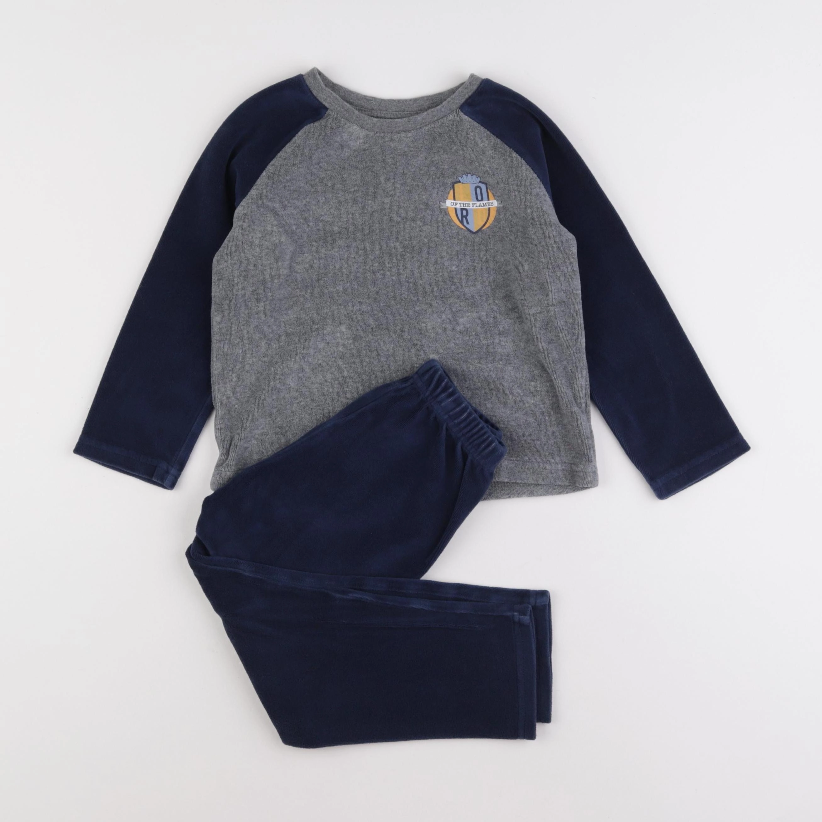 Vertbaudet - pyjama velours bleu - 4 ans