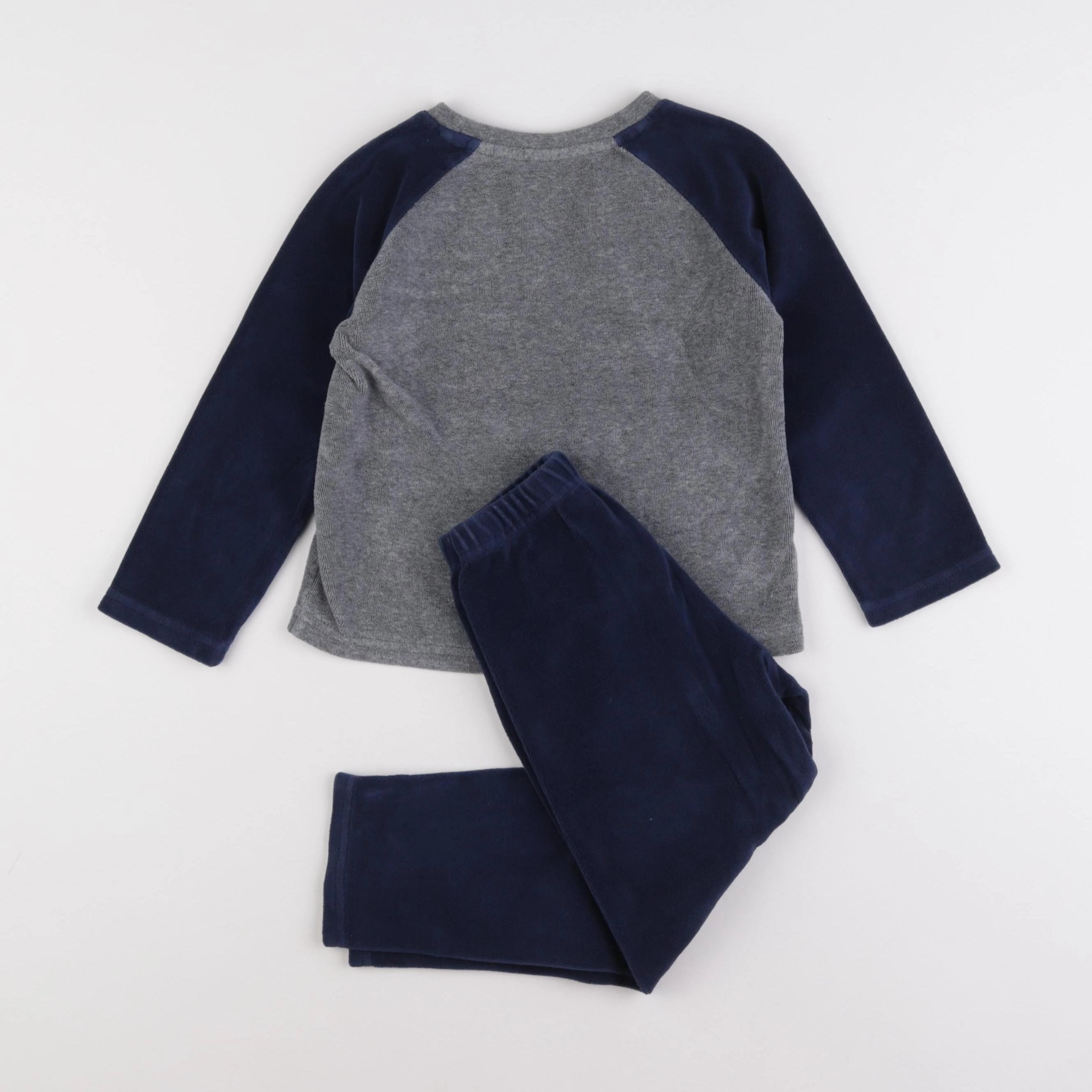 Vertbaudet - pyjama velours bleu - 4 ans