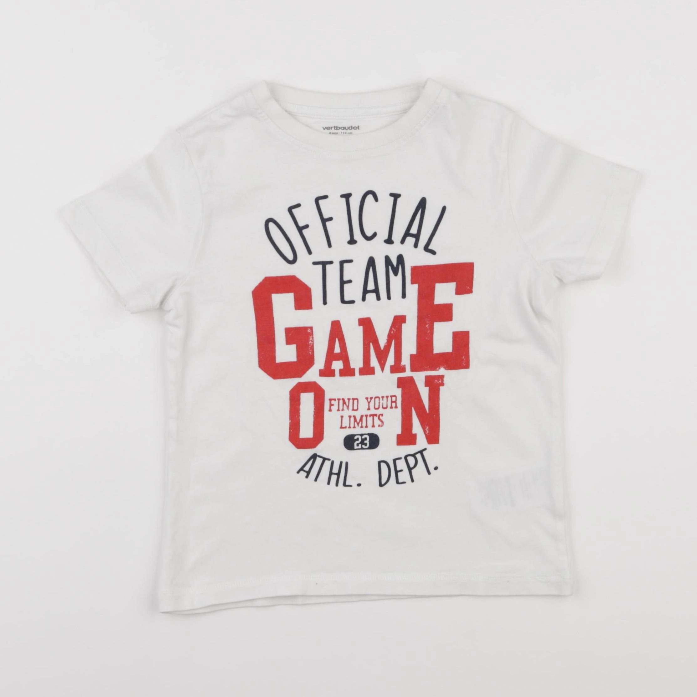 Vertbaudet - tee-shirt blanc - 6 ans