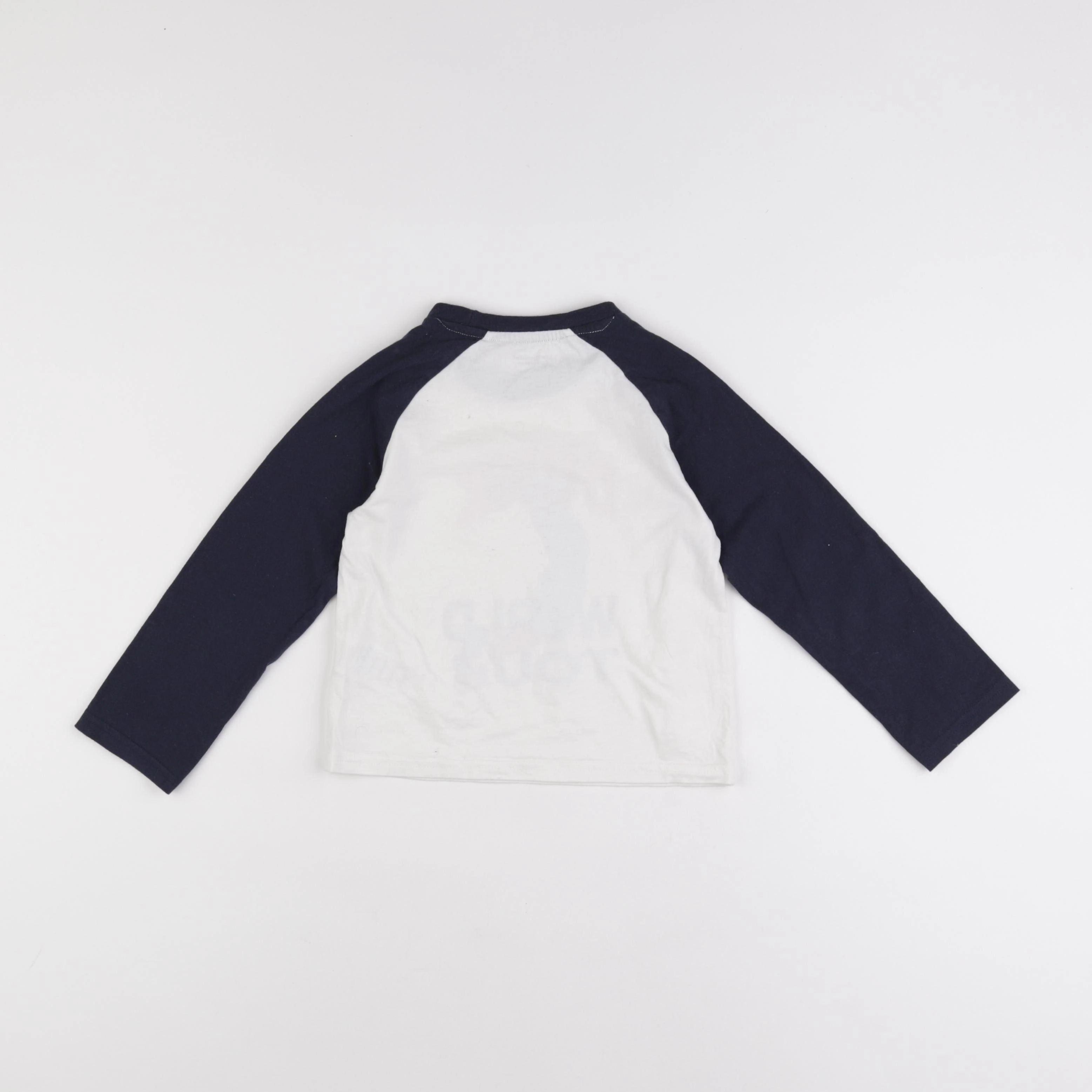 Vertbaudet - tee-shirt blanc, bleu - 4 ans