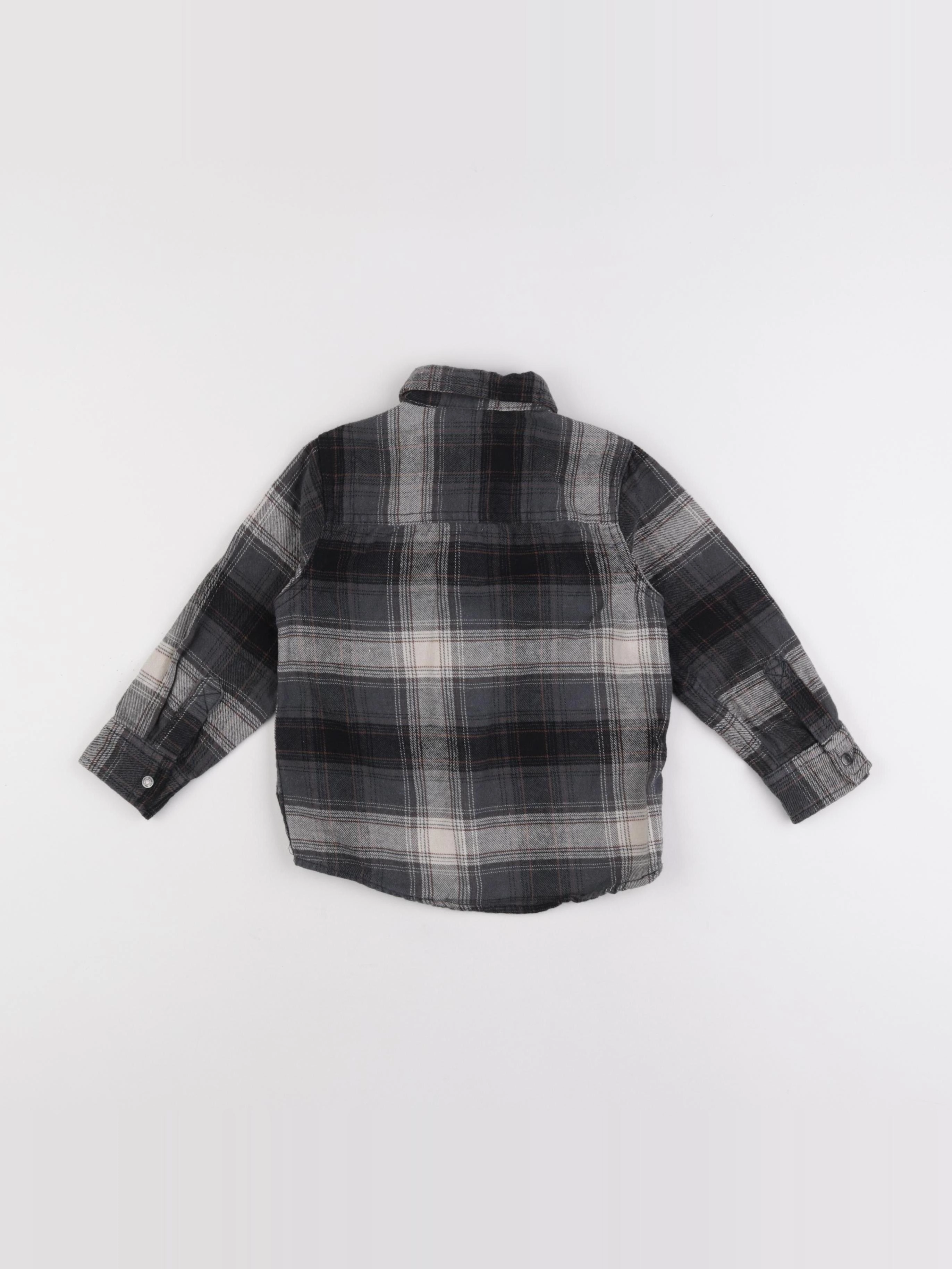 Vertbaudet - chemise gris, noir - 4 ans