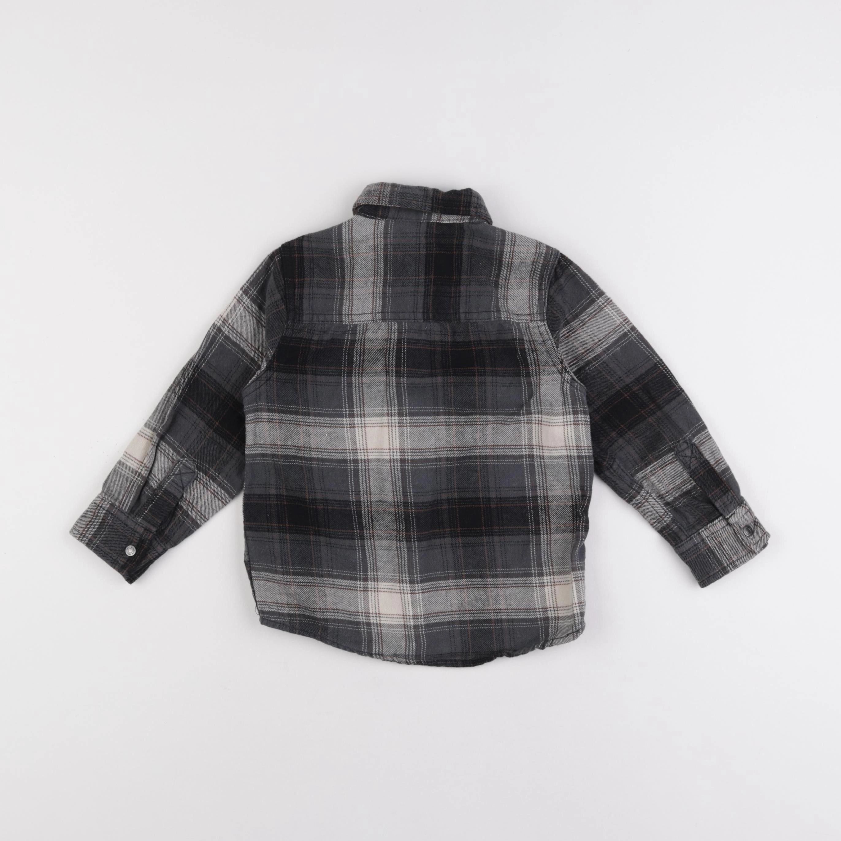Vertbaudet - chemise gris, noir - 4 ans
