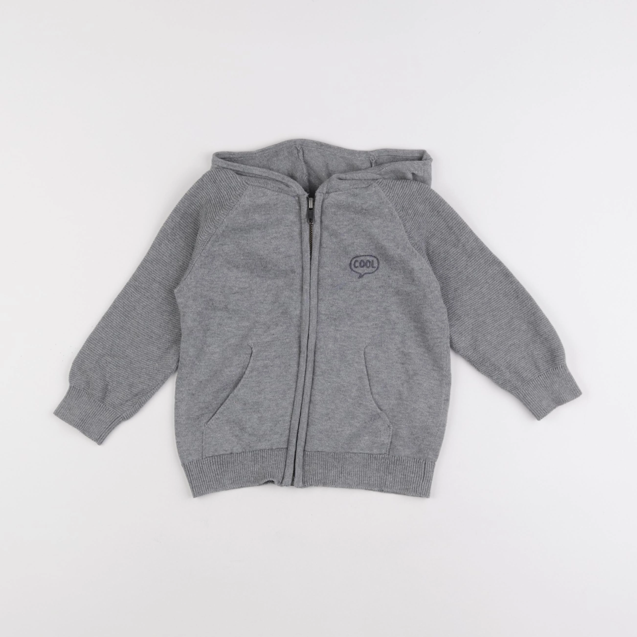 Vertbaudet - gilet gris - 3 ans