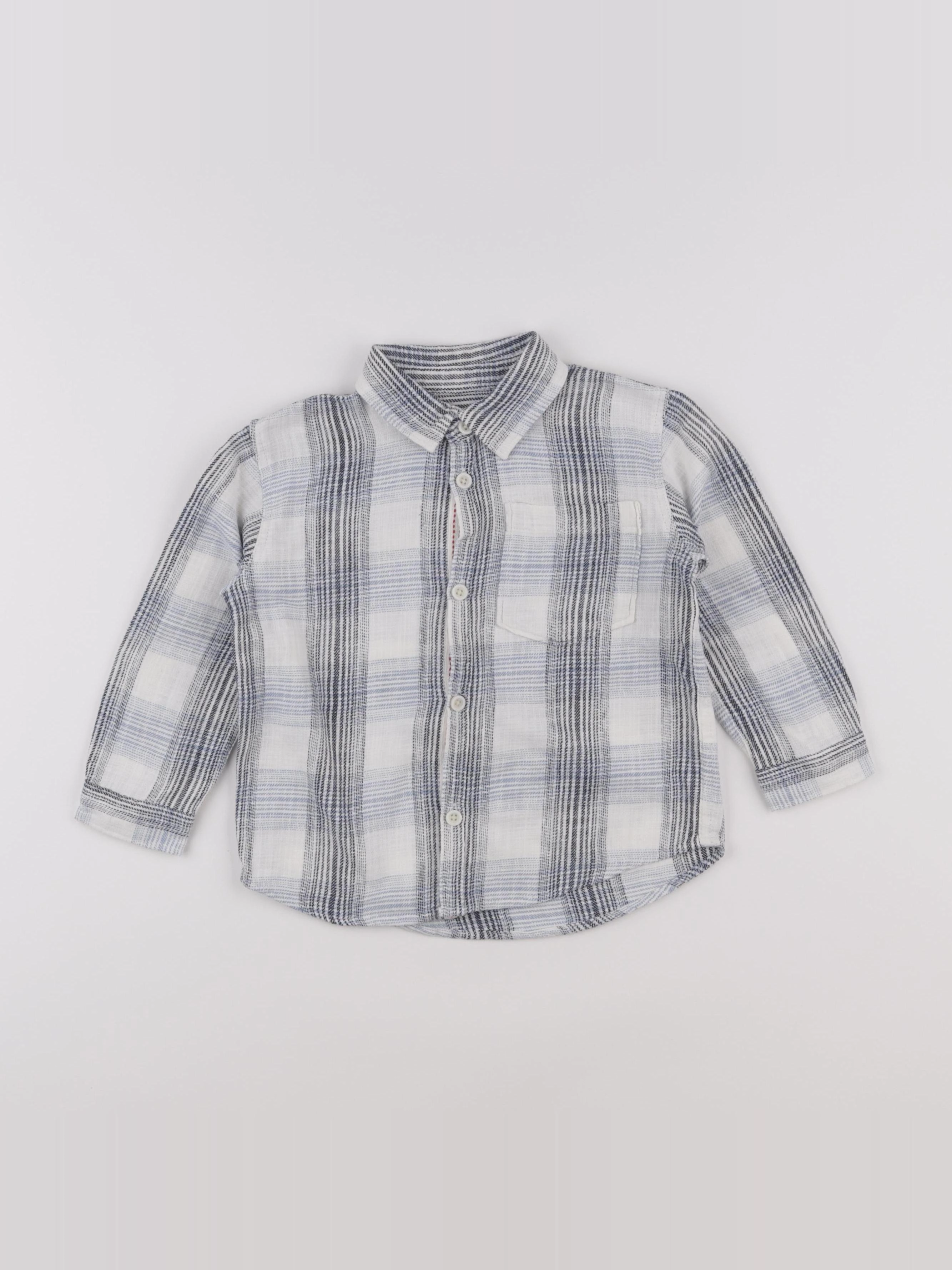 Zara - chemise beige, bleu - 3 ans