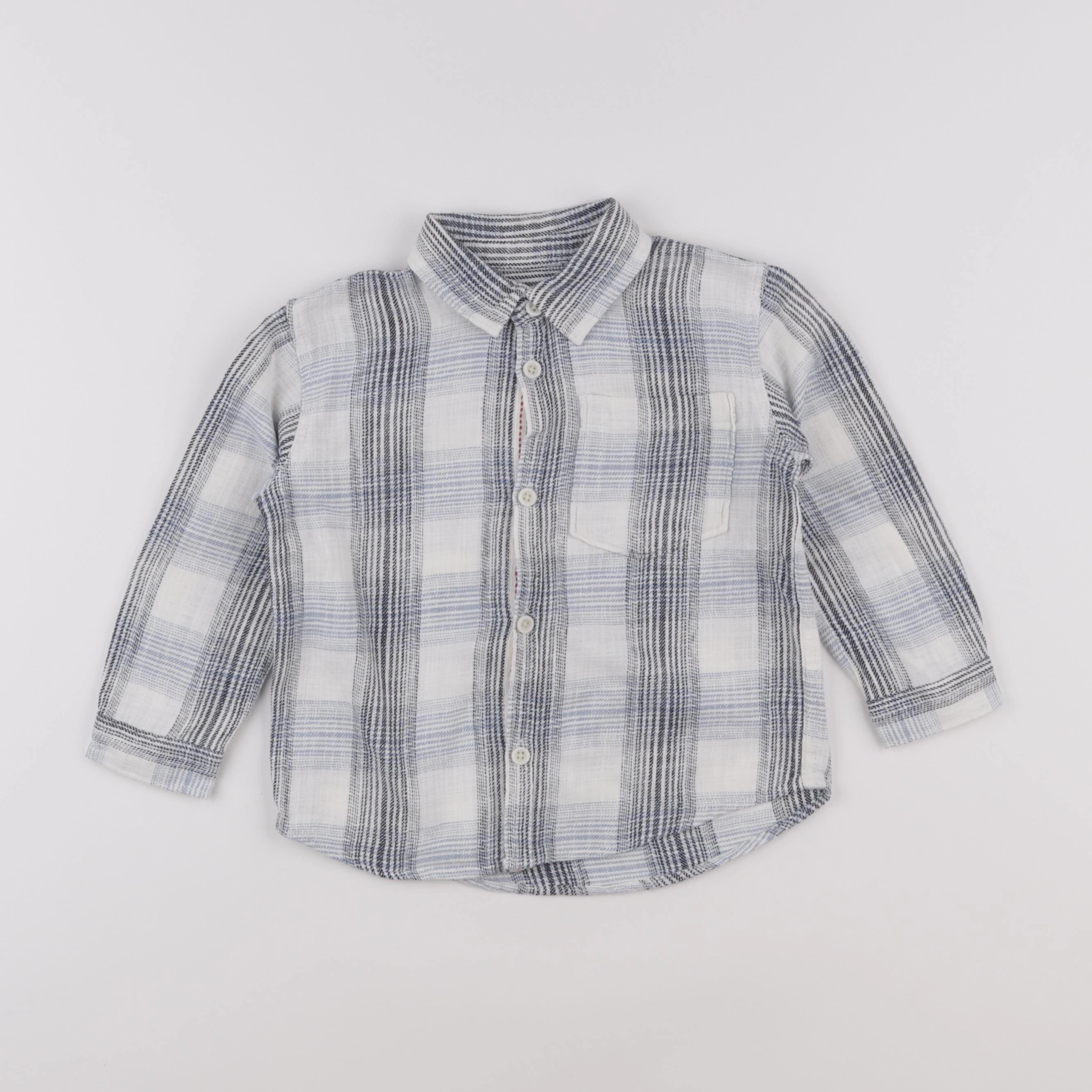 Zara - chemise beige, bleu - 3 ans