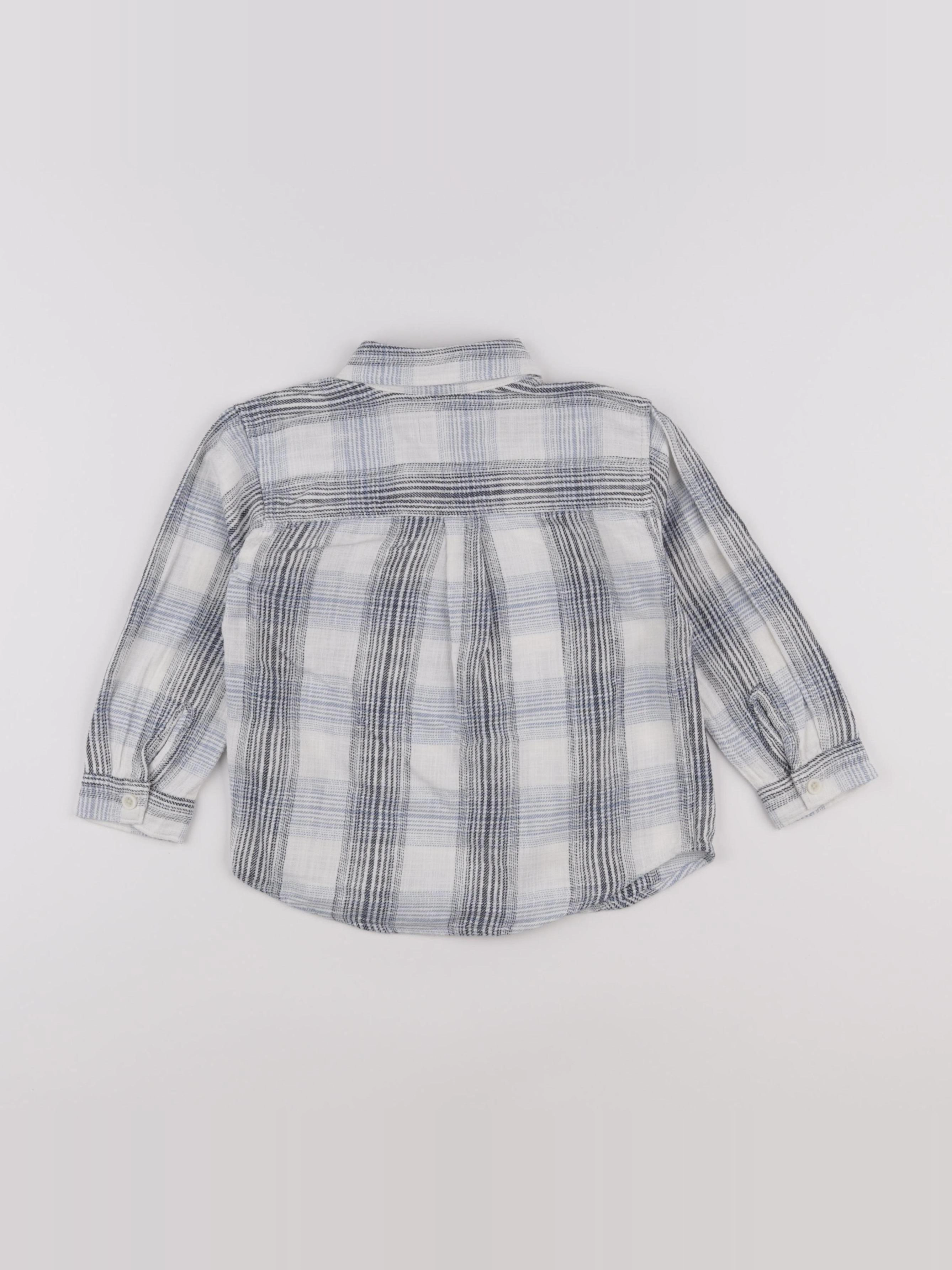 Zara - chemise beige, bleu - 3 ans