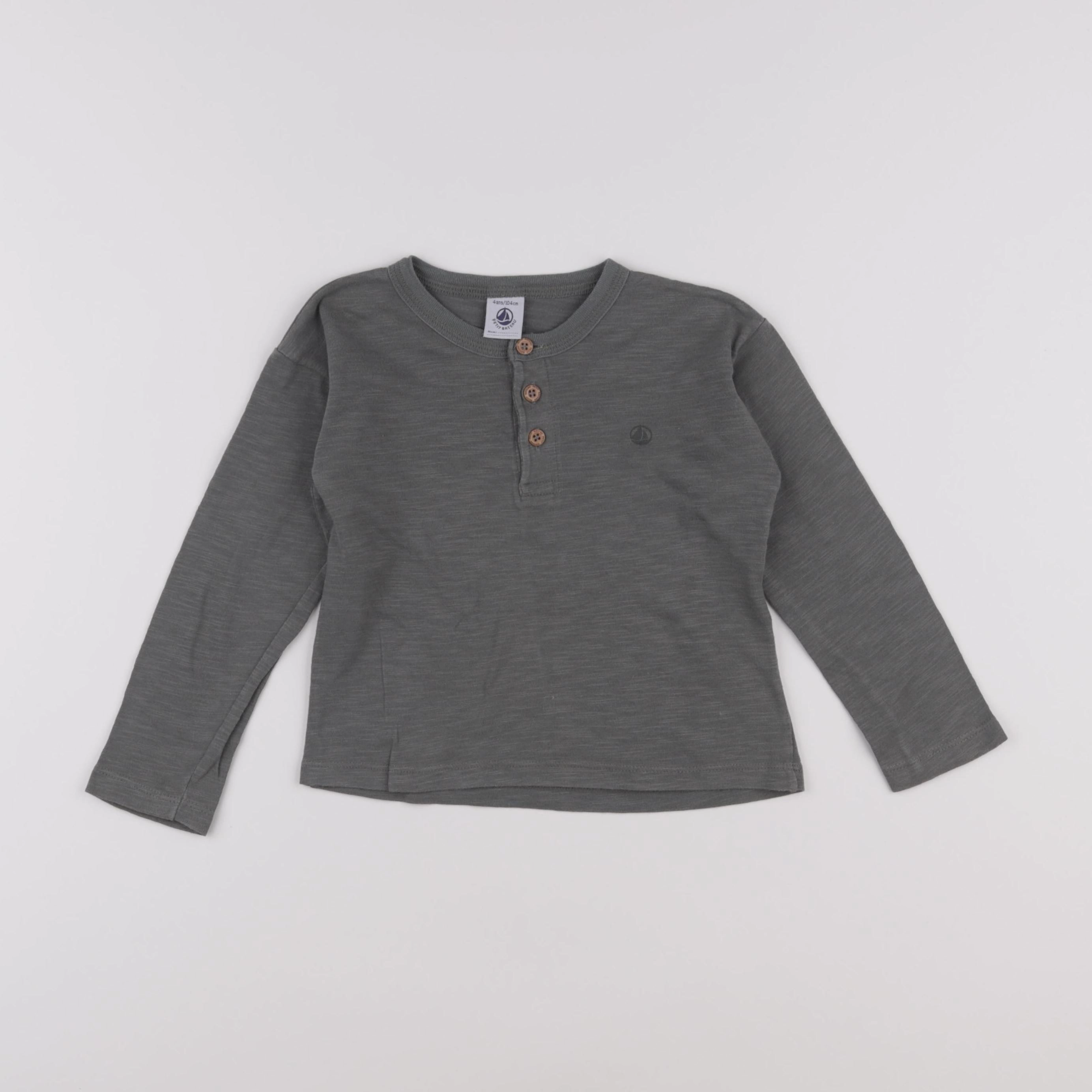Petit Bateau - tee-shirt vert - 4 ans