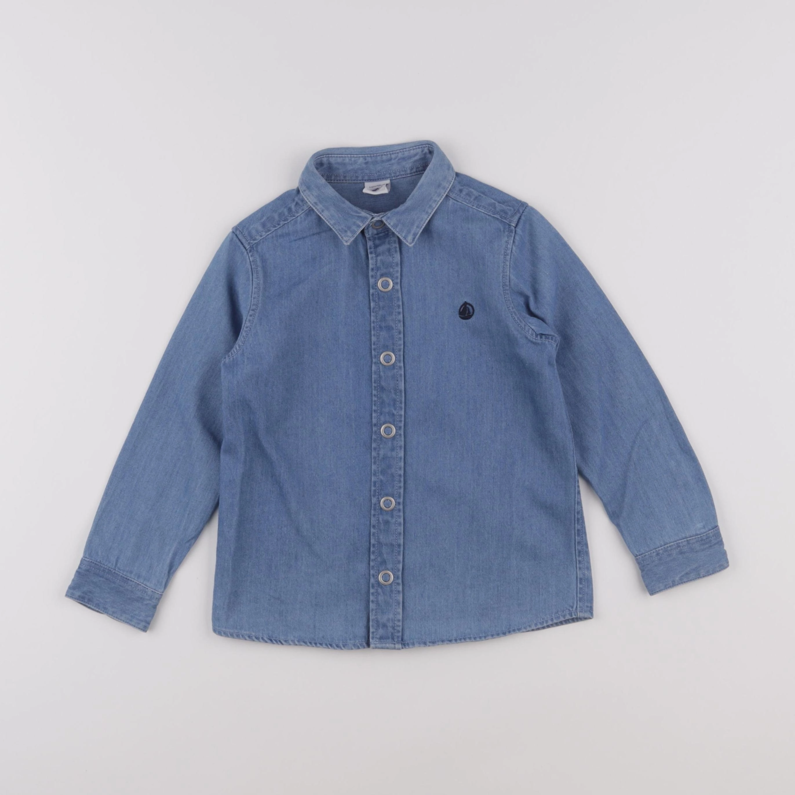 Petit Bateau - chemise bleu - 4 ans
