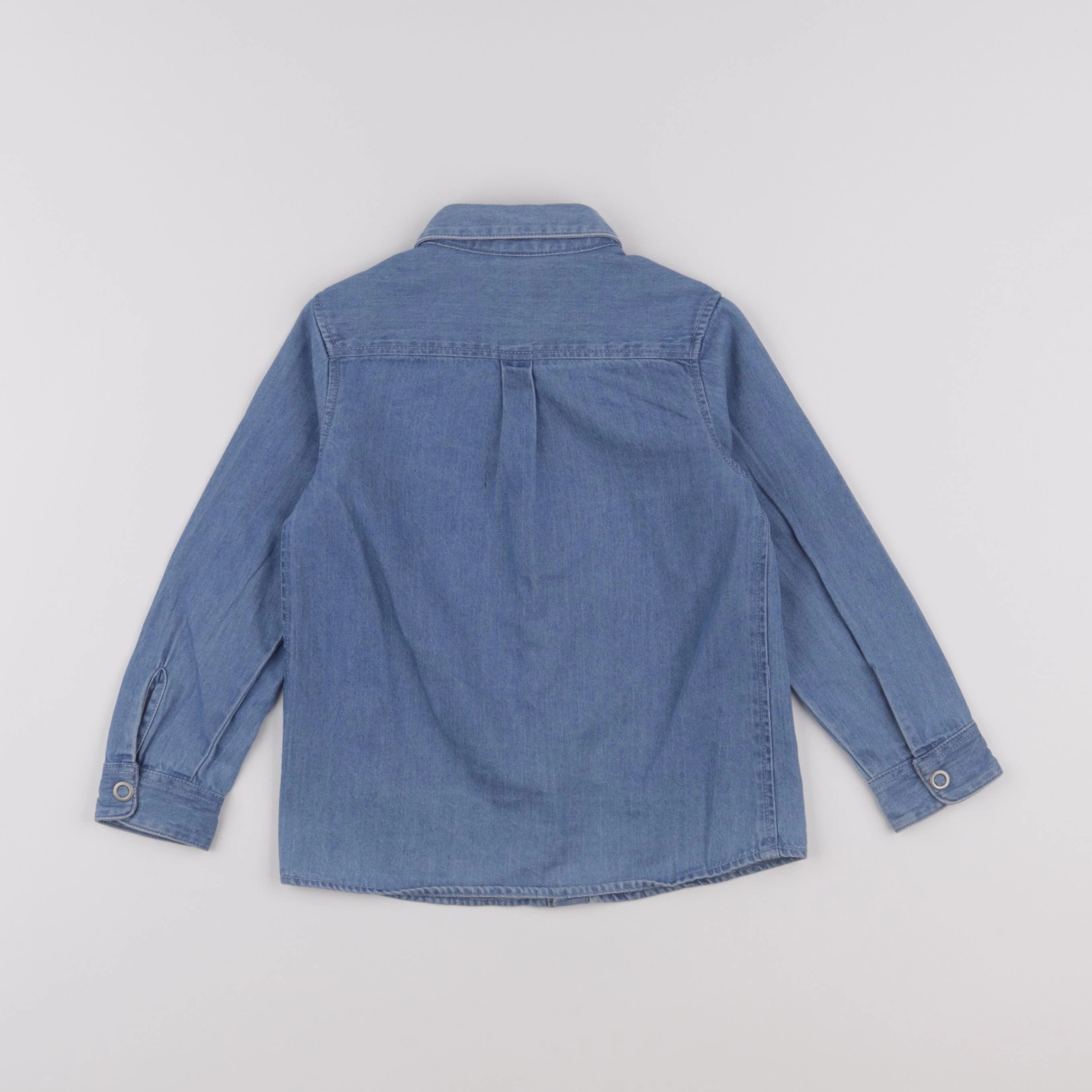 Petit Bateau - chemise bleu - 4 ans