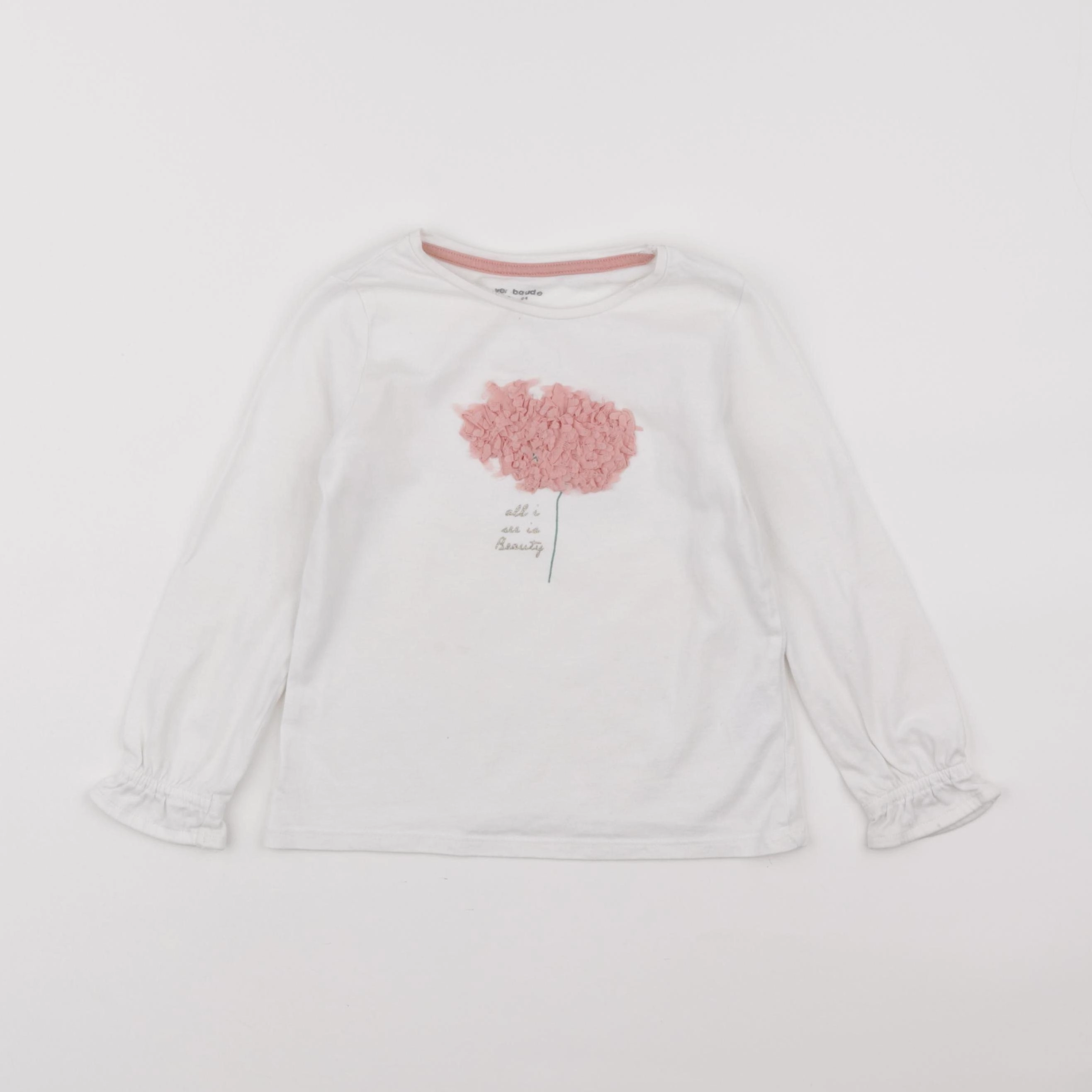 Vertbaudet - tee-shirt beige - 4 ans