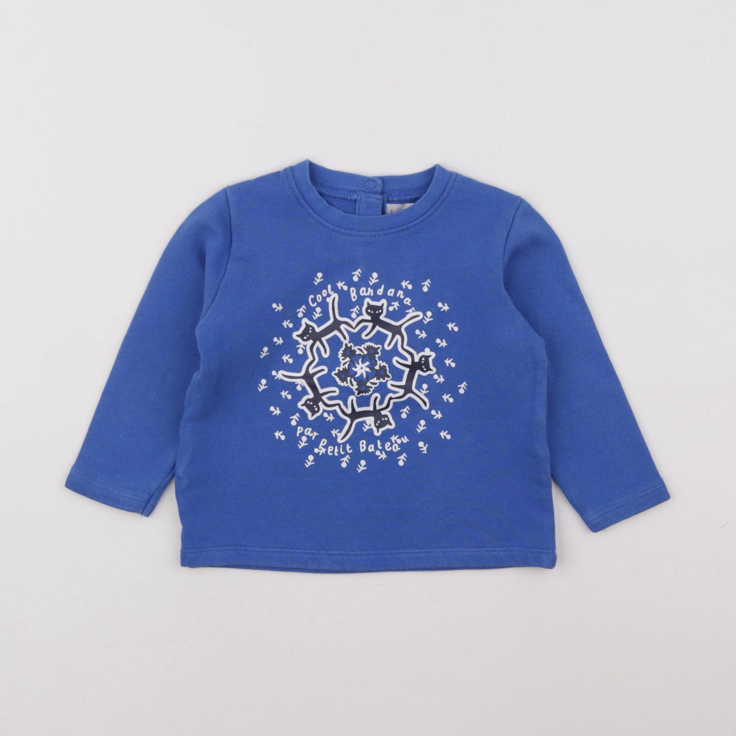 Petit Bateau - sweat bleu - 24 mois