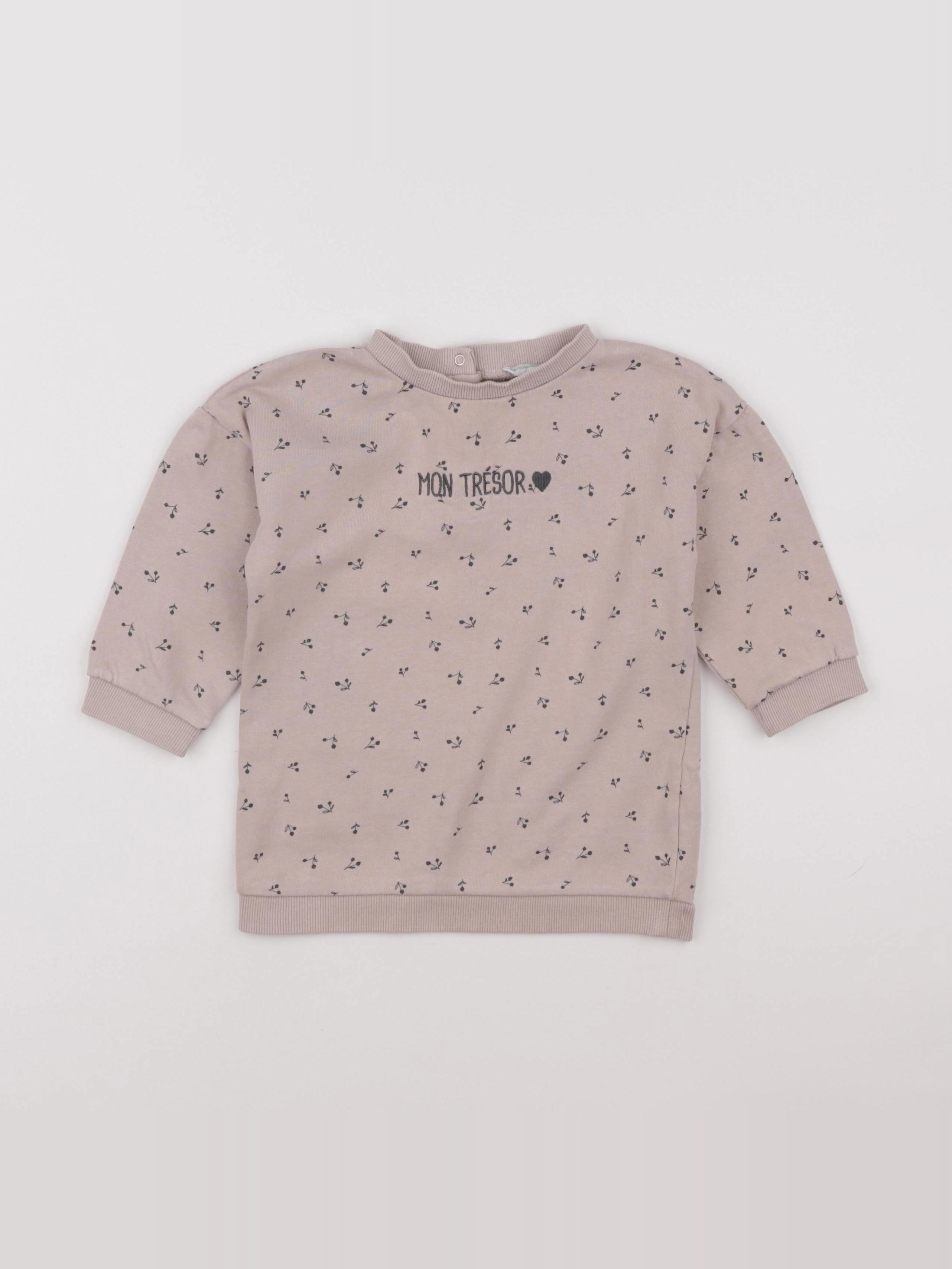 Vertbaudet - sweat rose - 24 mois