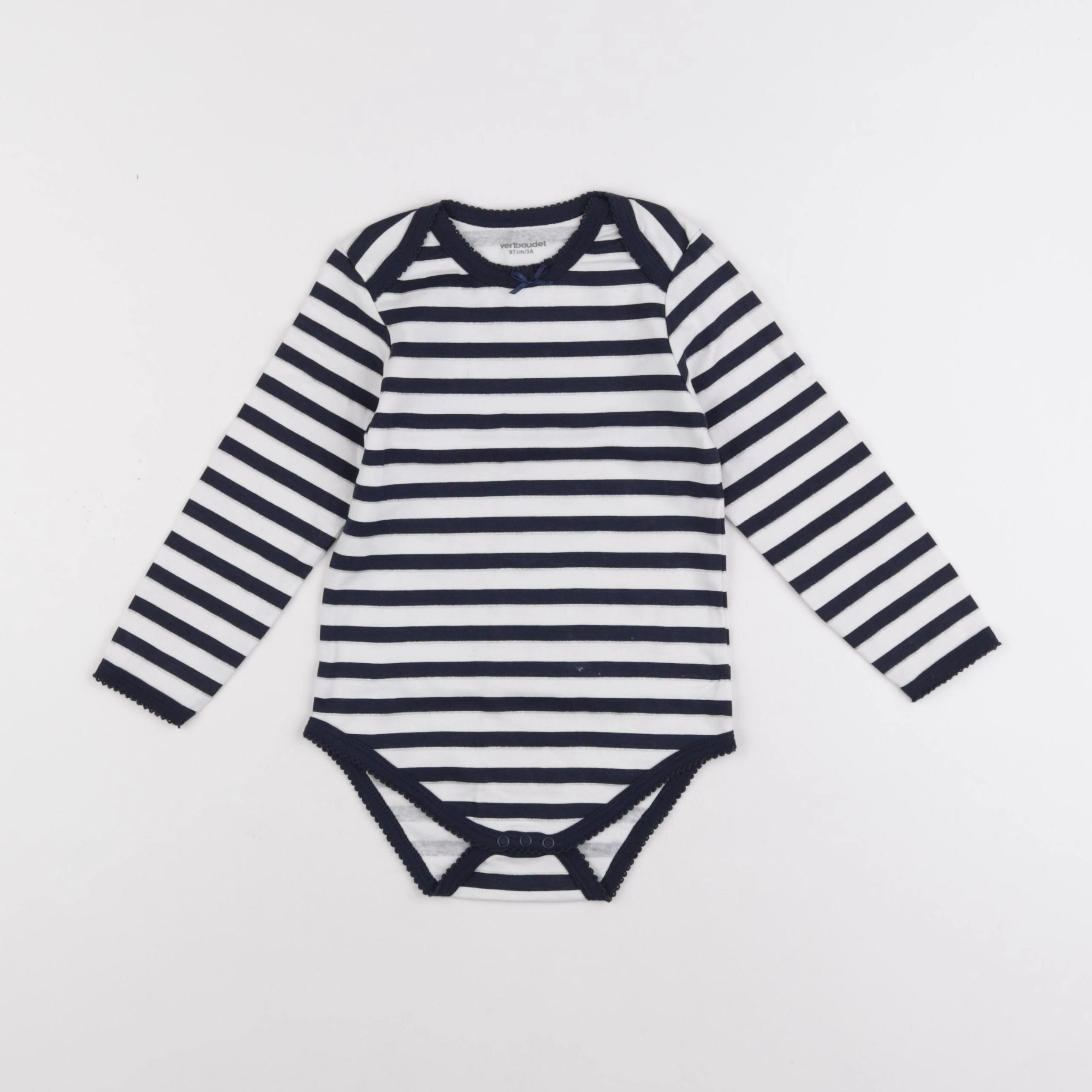 Vertbaudet - body blanc, bleu - 3 ans
