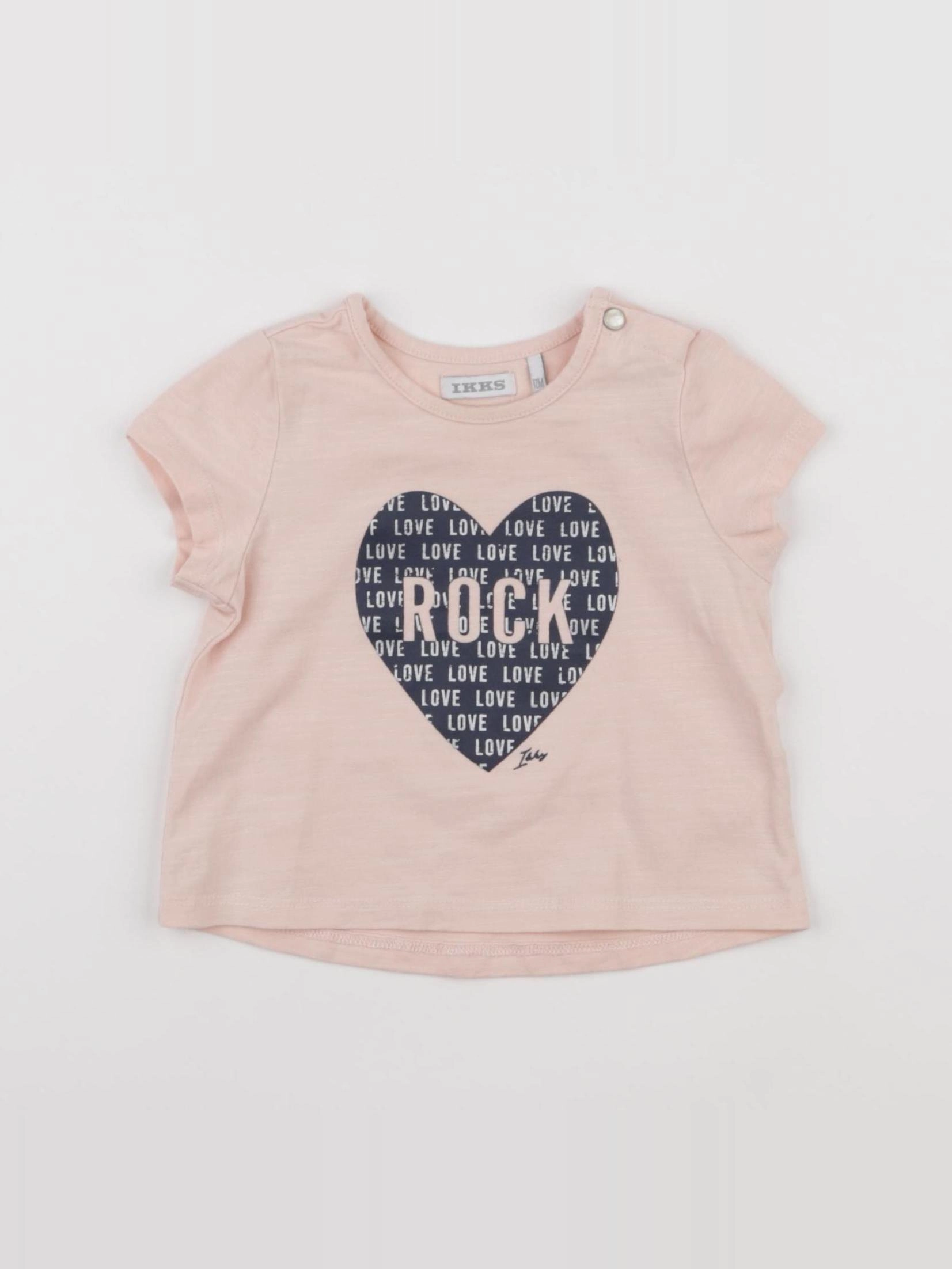 IKKS - tee-shirt rose - 12 mois